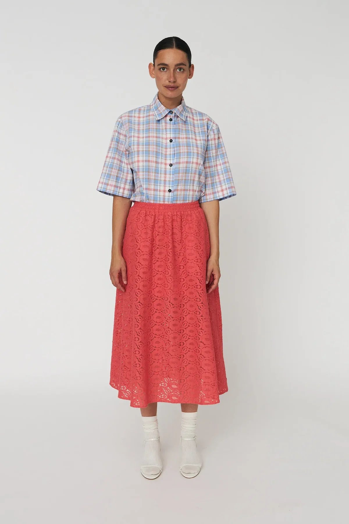 Summer Coral Lace Skirt