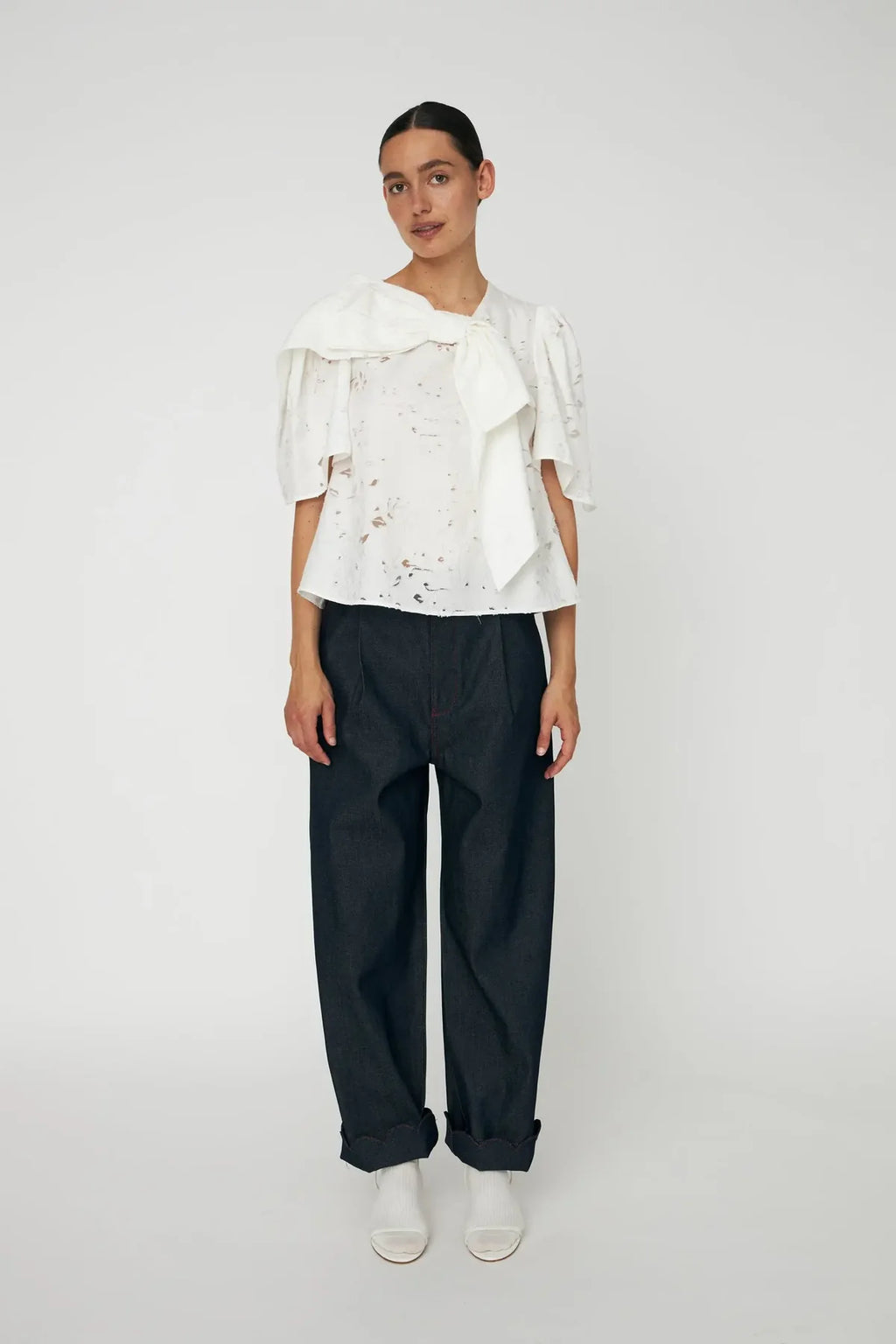 White Blouse With Bow