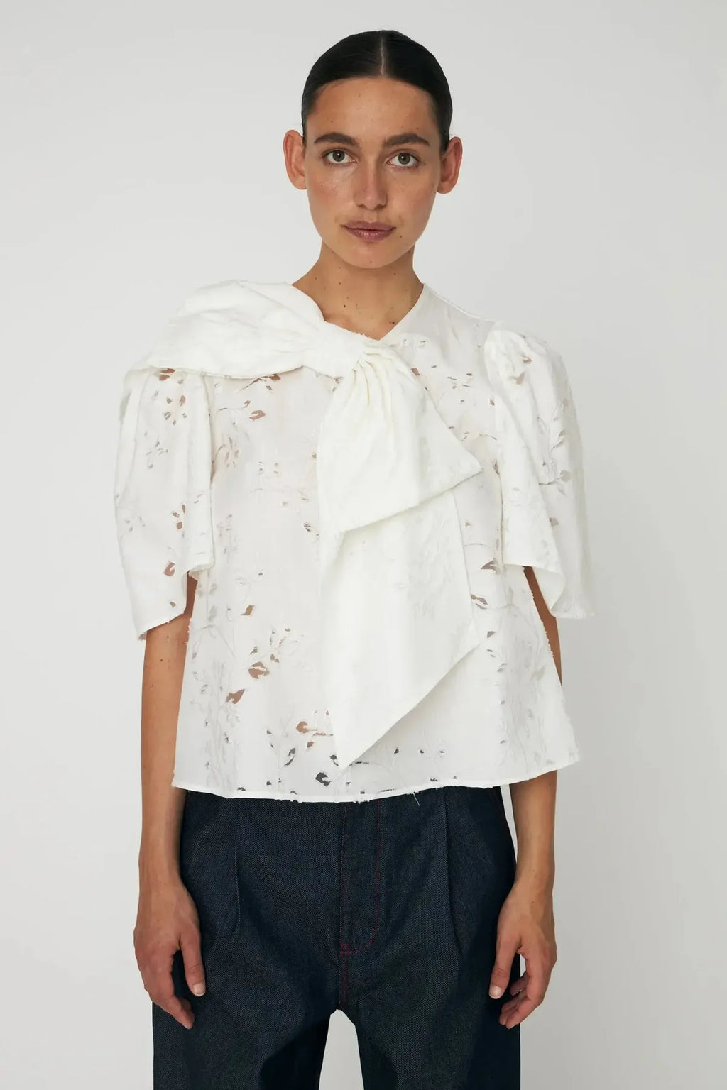 White Blouse With Bow