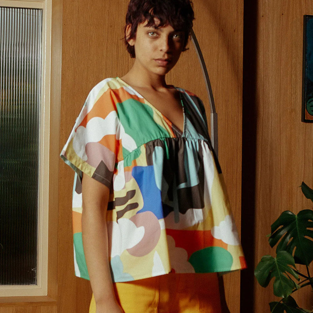 Abstract Print Matteo Top - size S/M