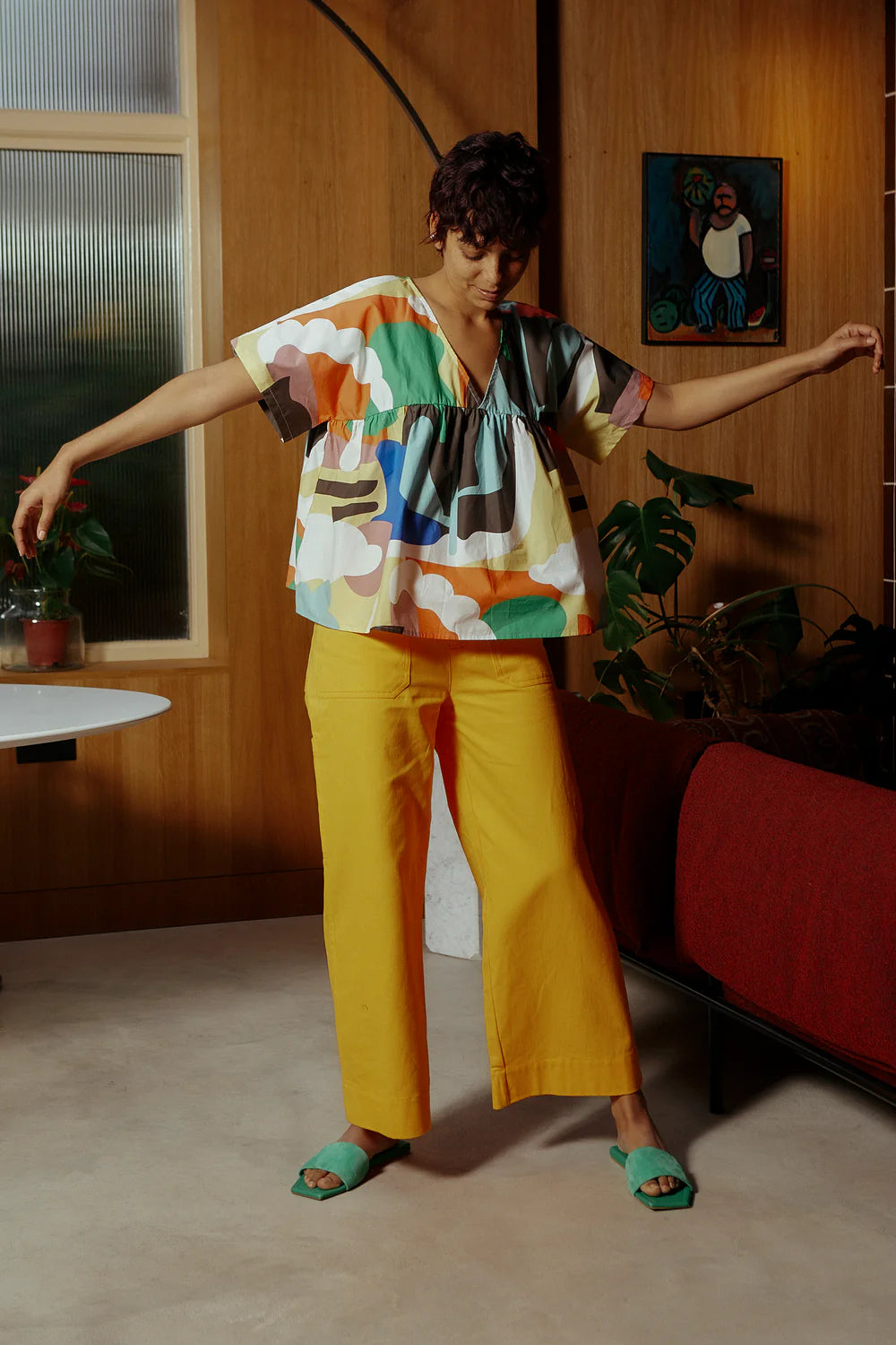 Abstract Print Matteo Top - size S/M