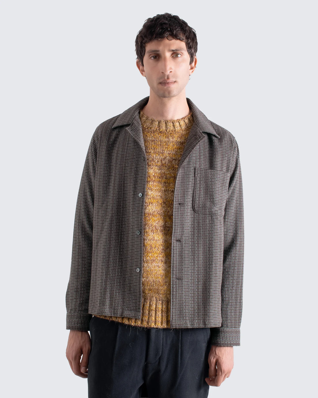 Brown & Stone Linear Dobby Shirt