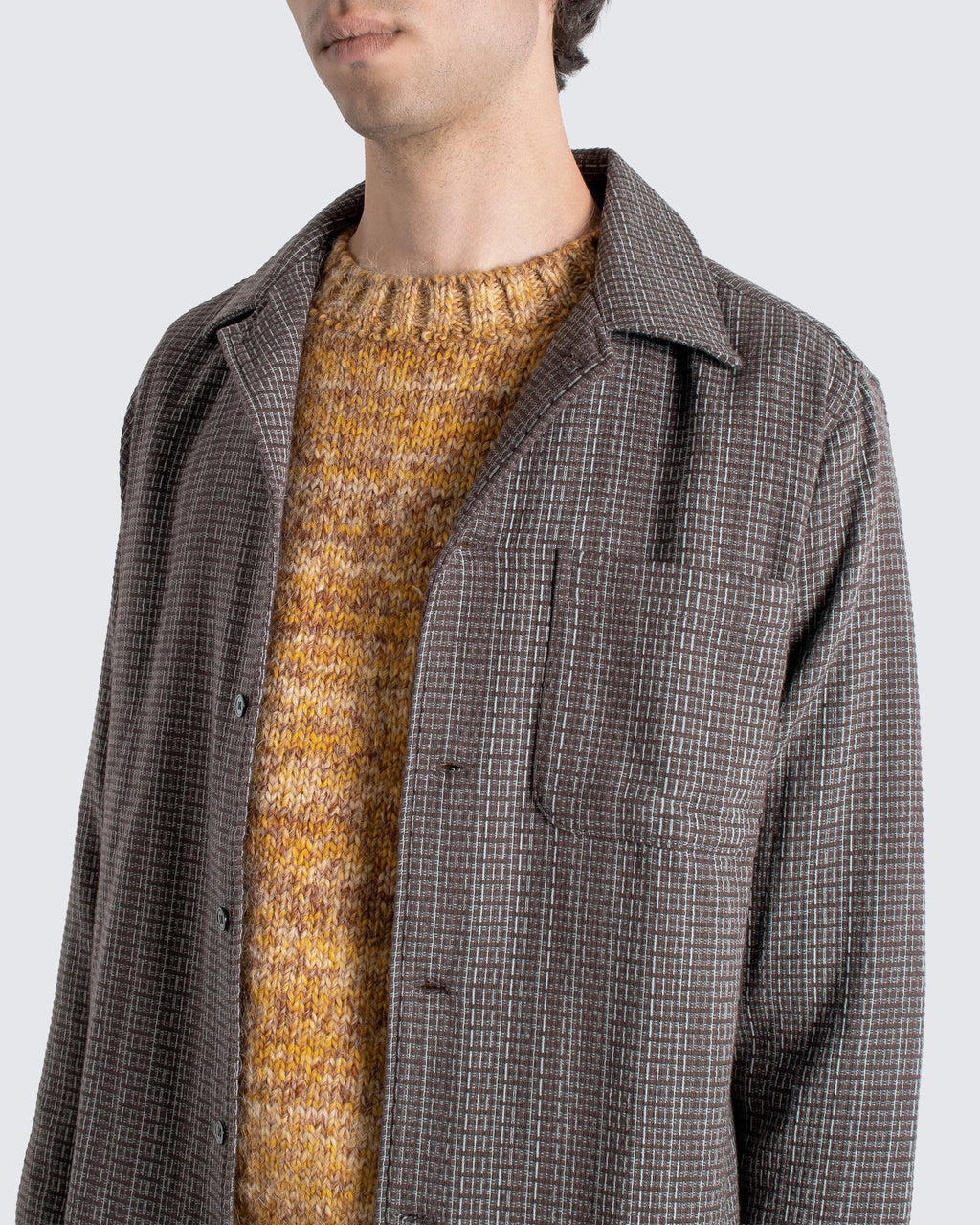 Brown & Stone Linear Dobby Shirt