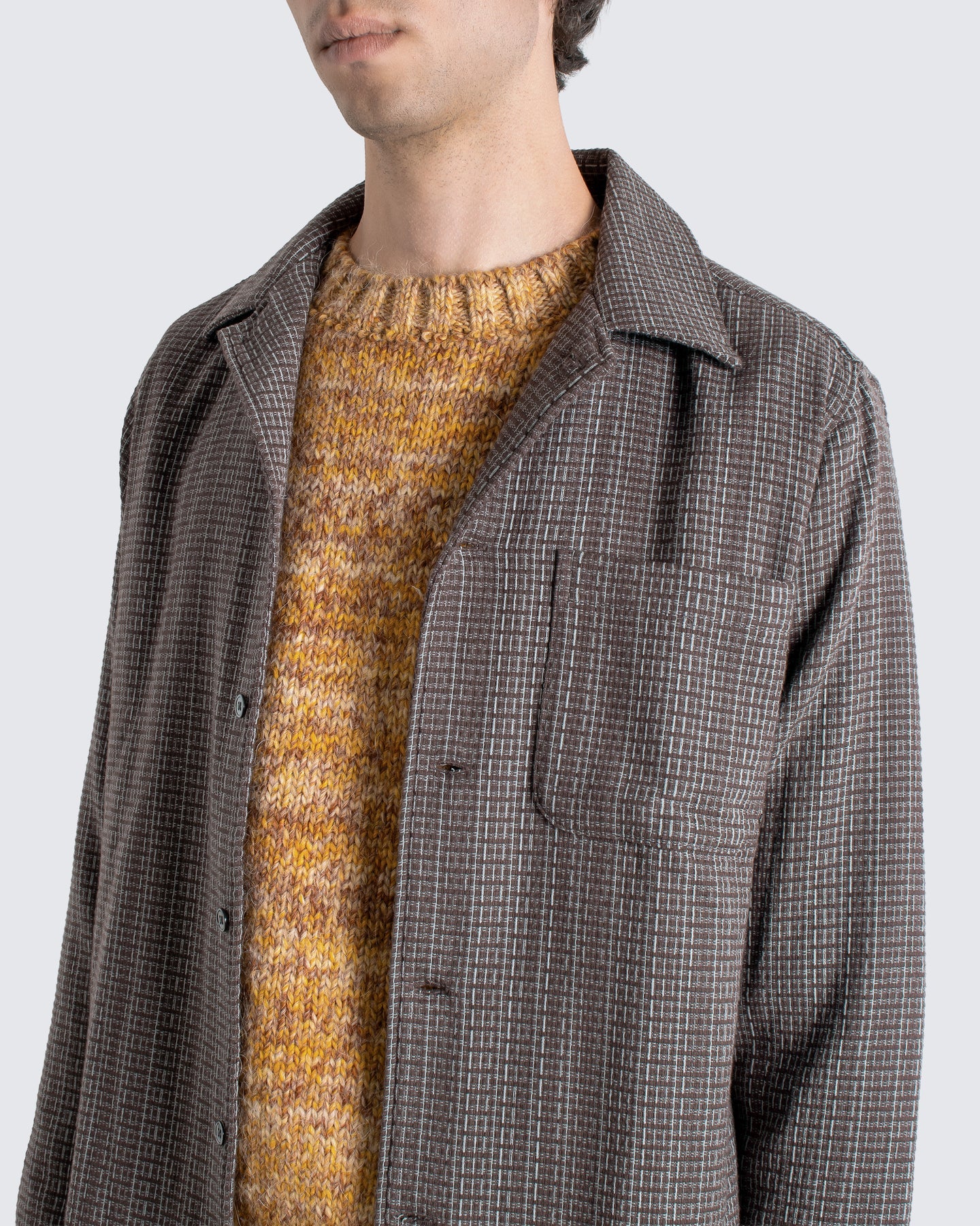 Brown & Stone Linear Dobby Shirt