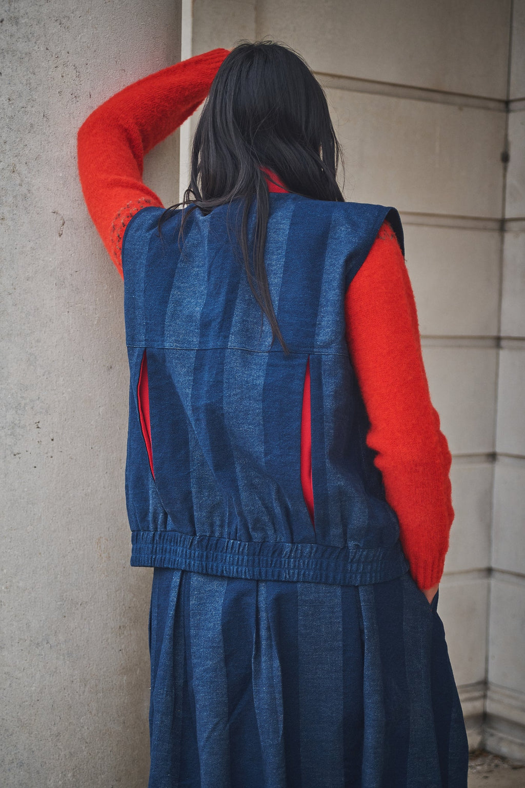 Denim Stripe Gilet