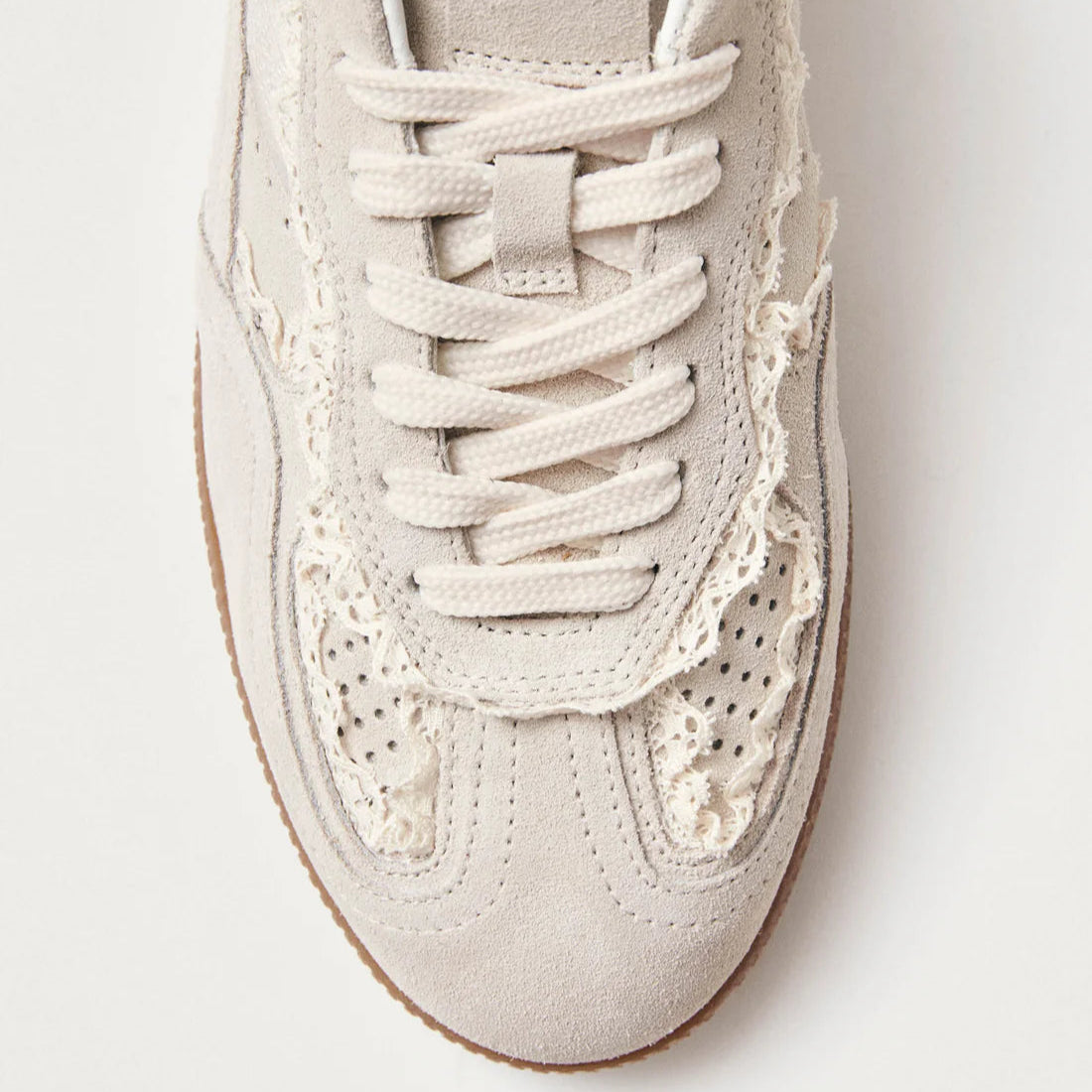 Crochet Cream Leather Sneakers