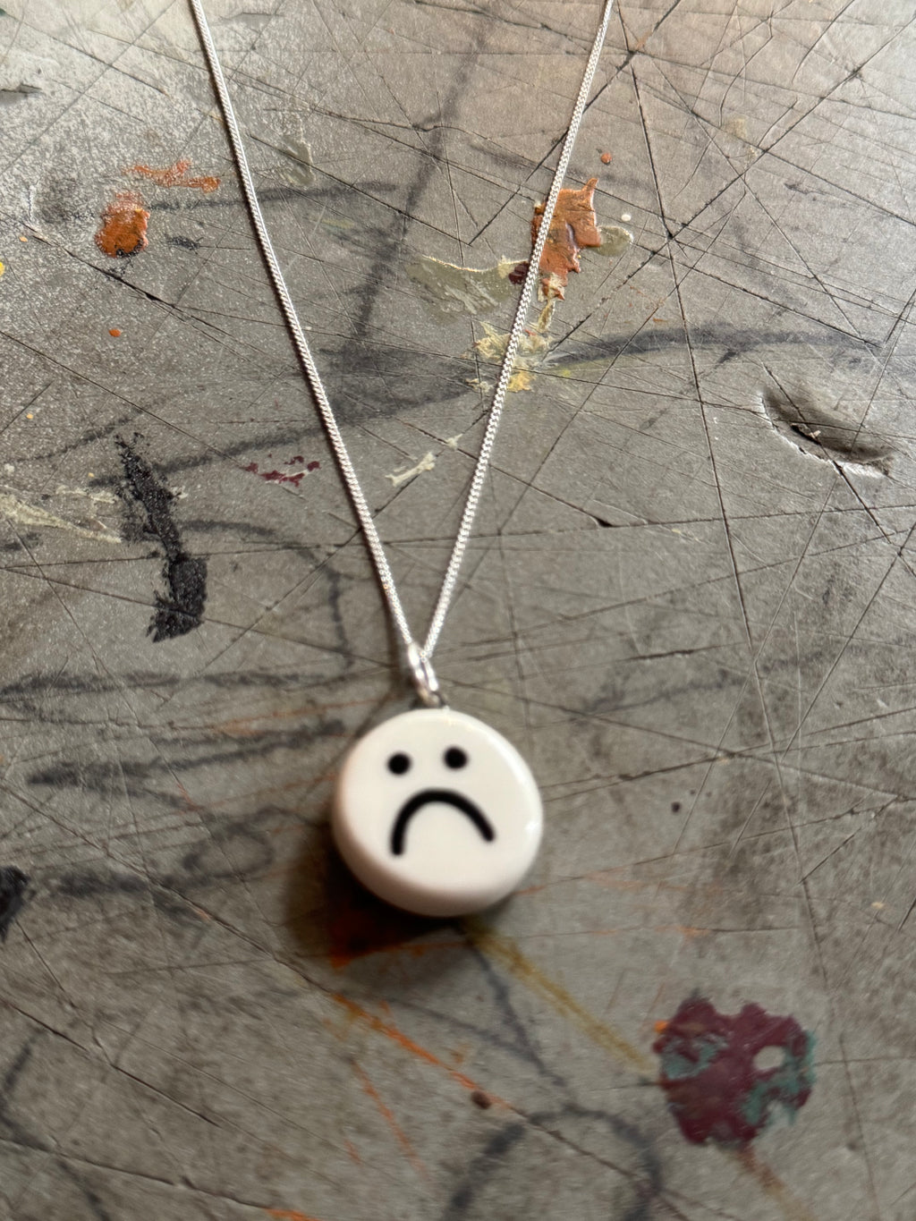 Smiley Sad Pendant Necklace