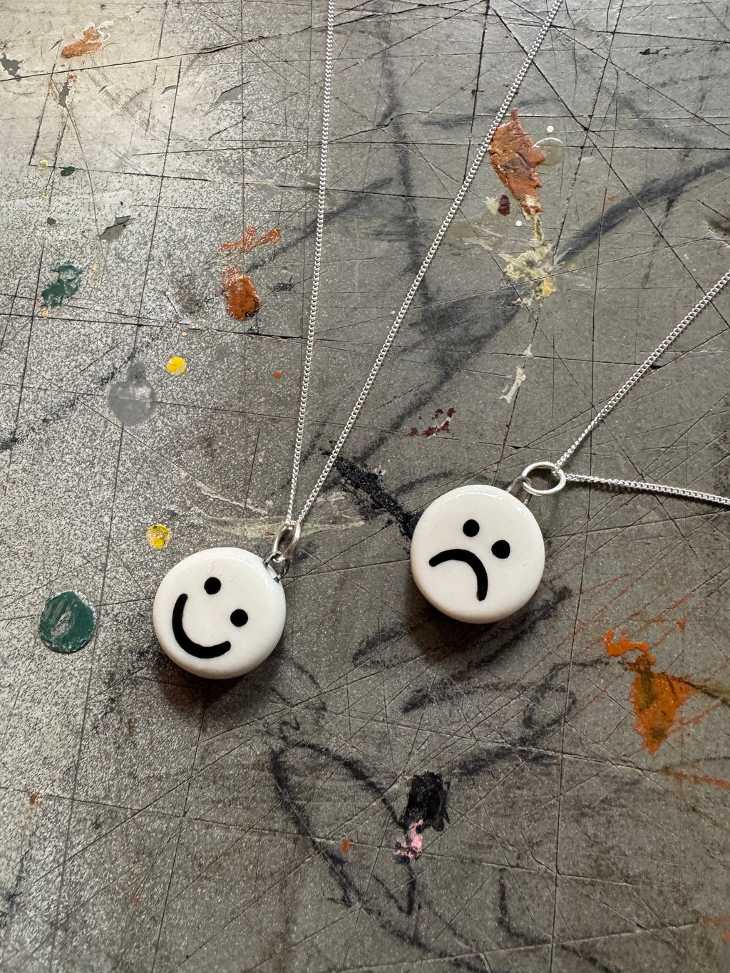 Smiley Sad Pendant Necklace