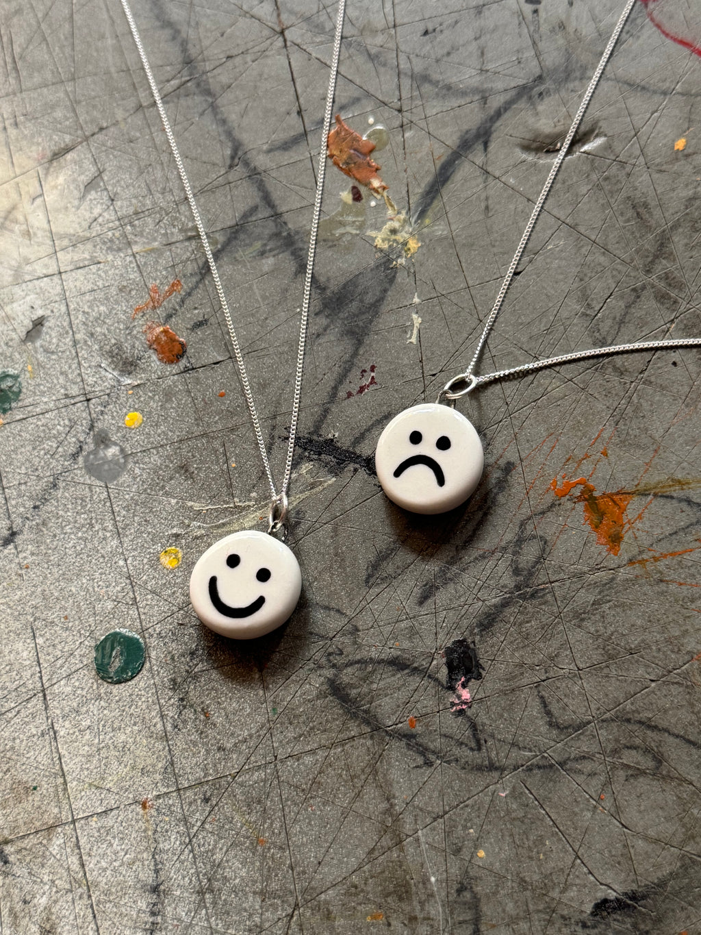 Smiley Sad Pendant Necklace