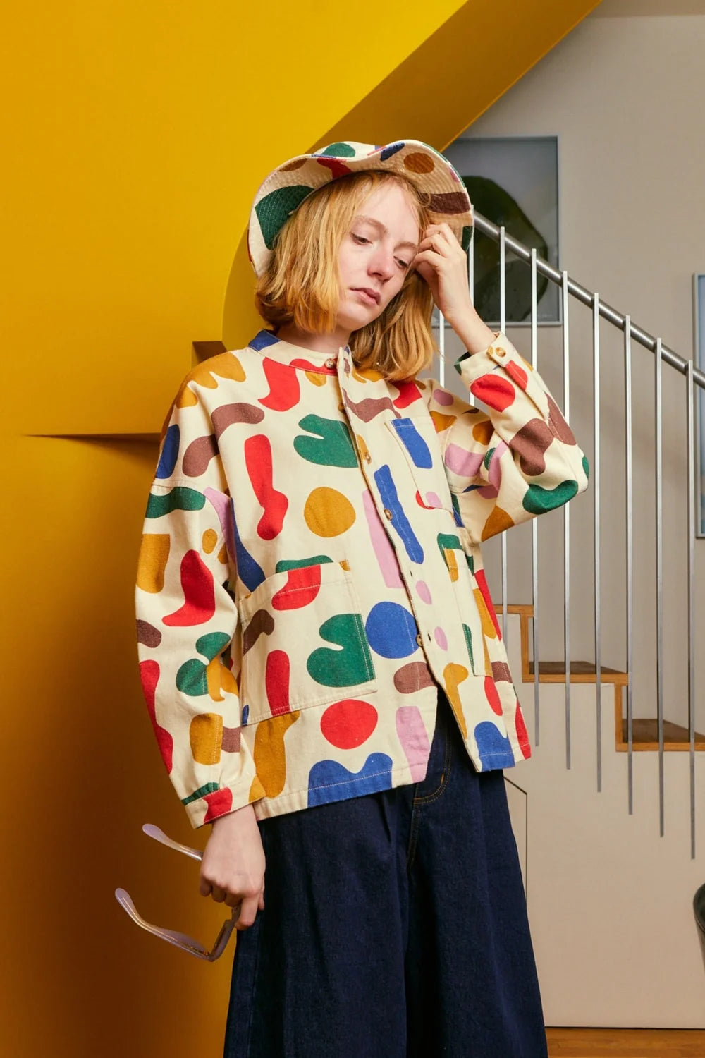 Printed Oversized Chore Coat