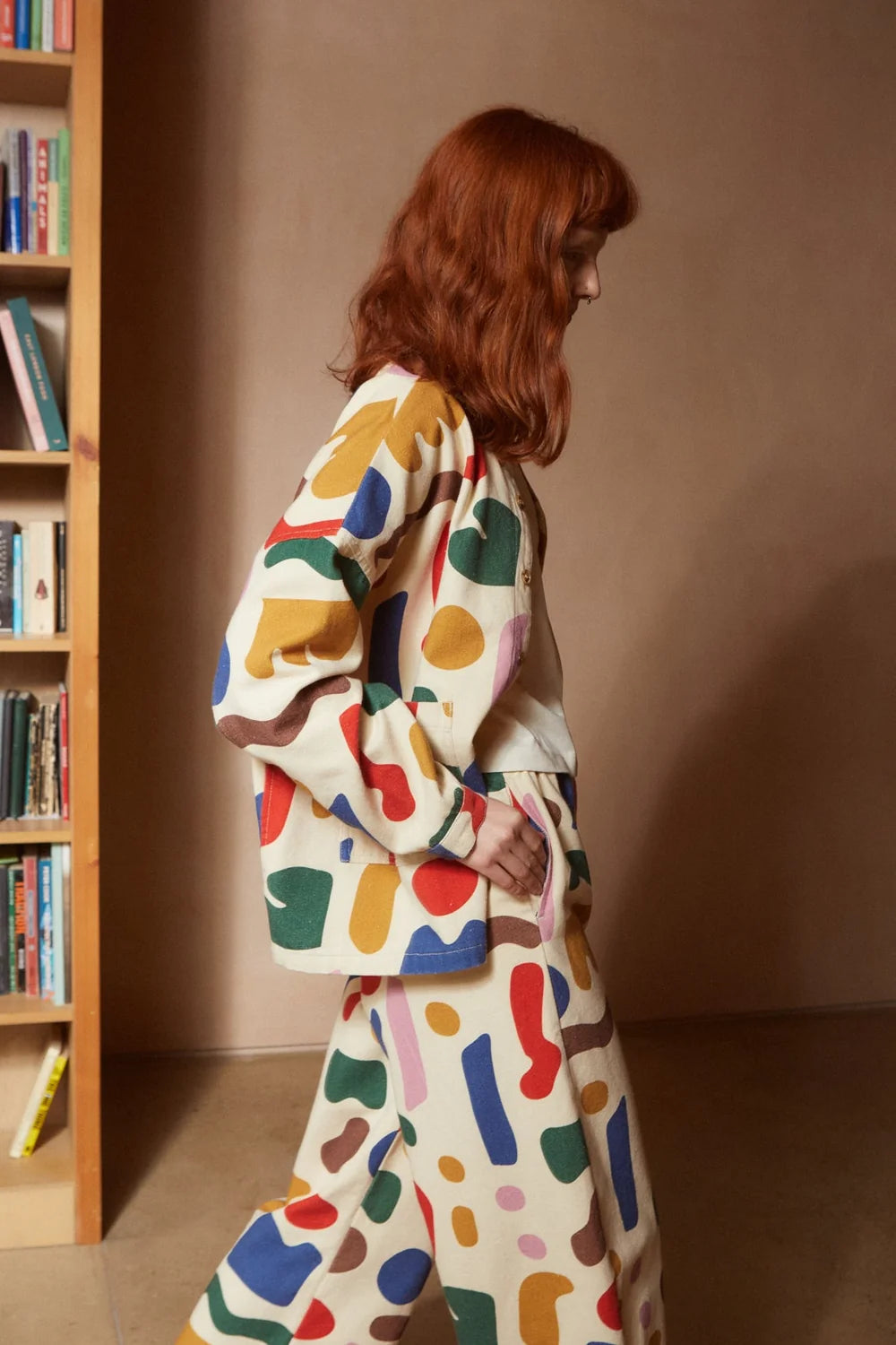 Printed Oversized Chore Coat