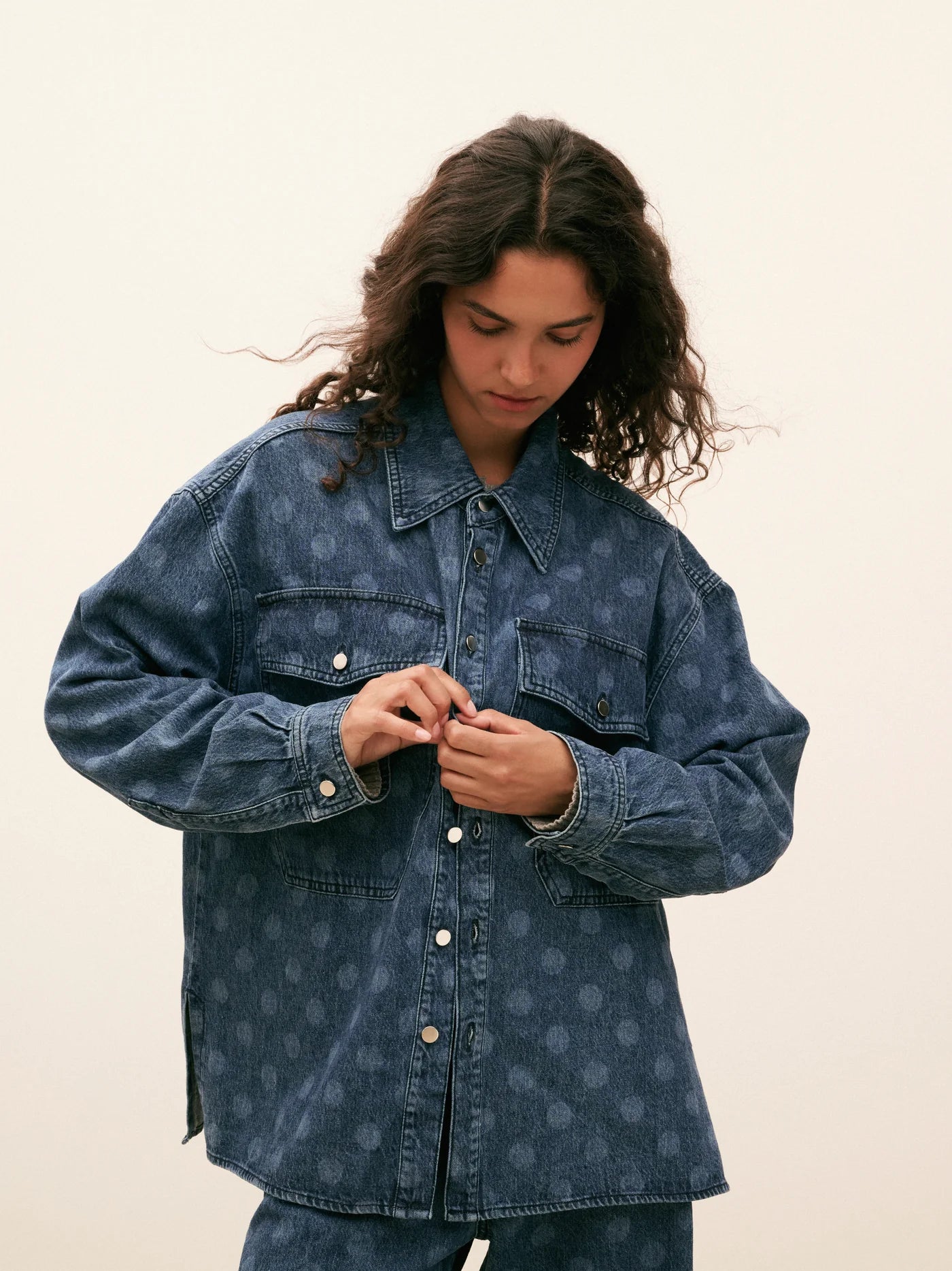 Blue Denim Spot Shacket