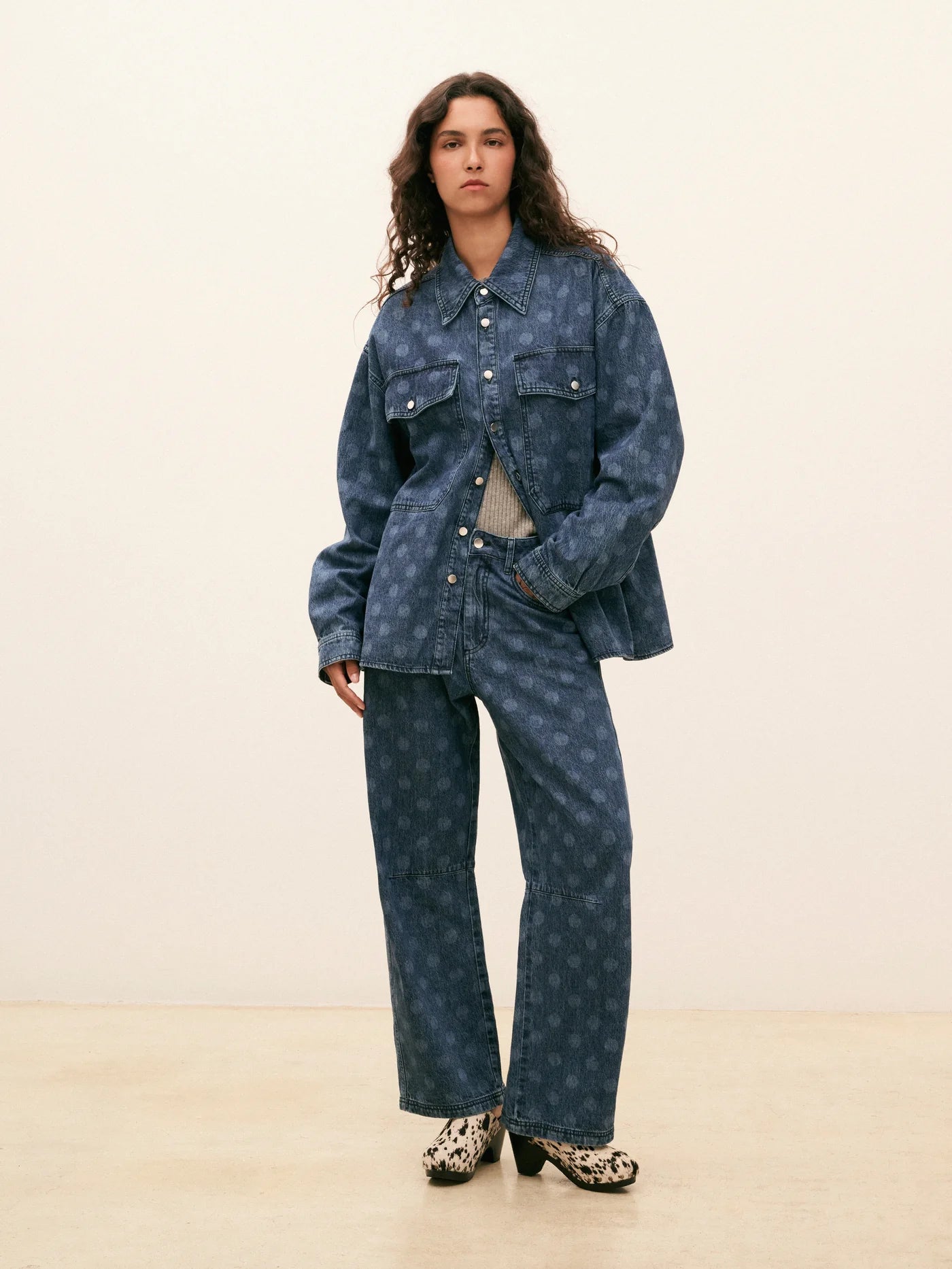 Blue Denim Spot Shacket