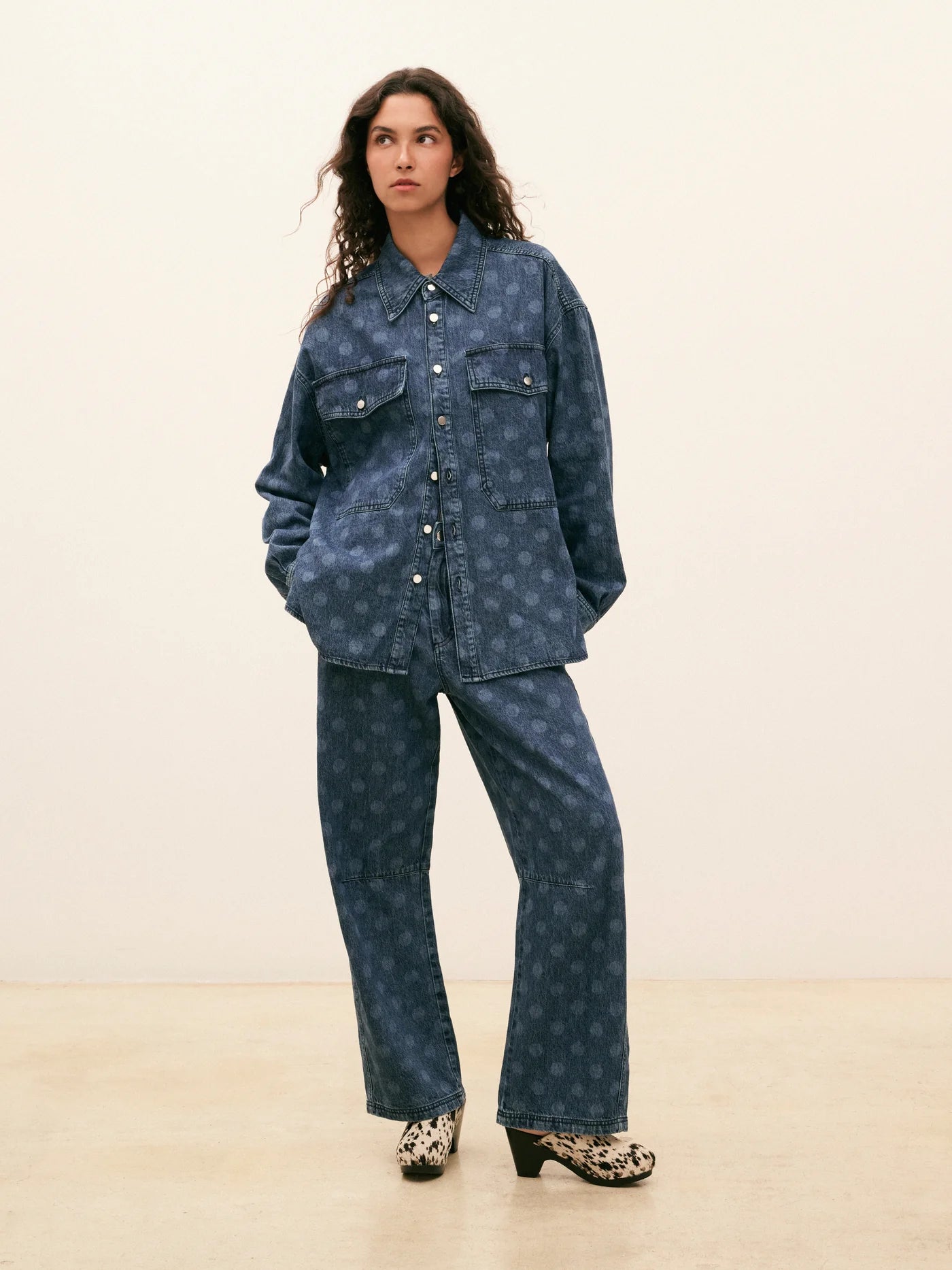 Blue Denim Spot Shacket
