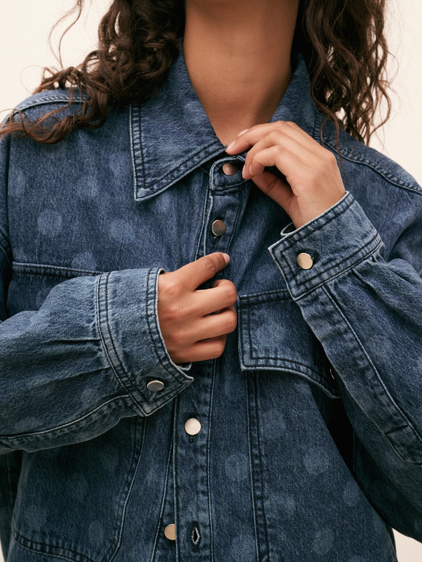 Blue Denim Spot Shacket