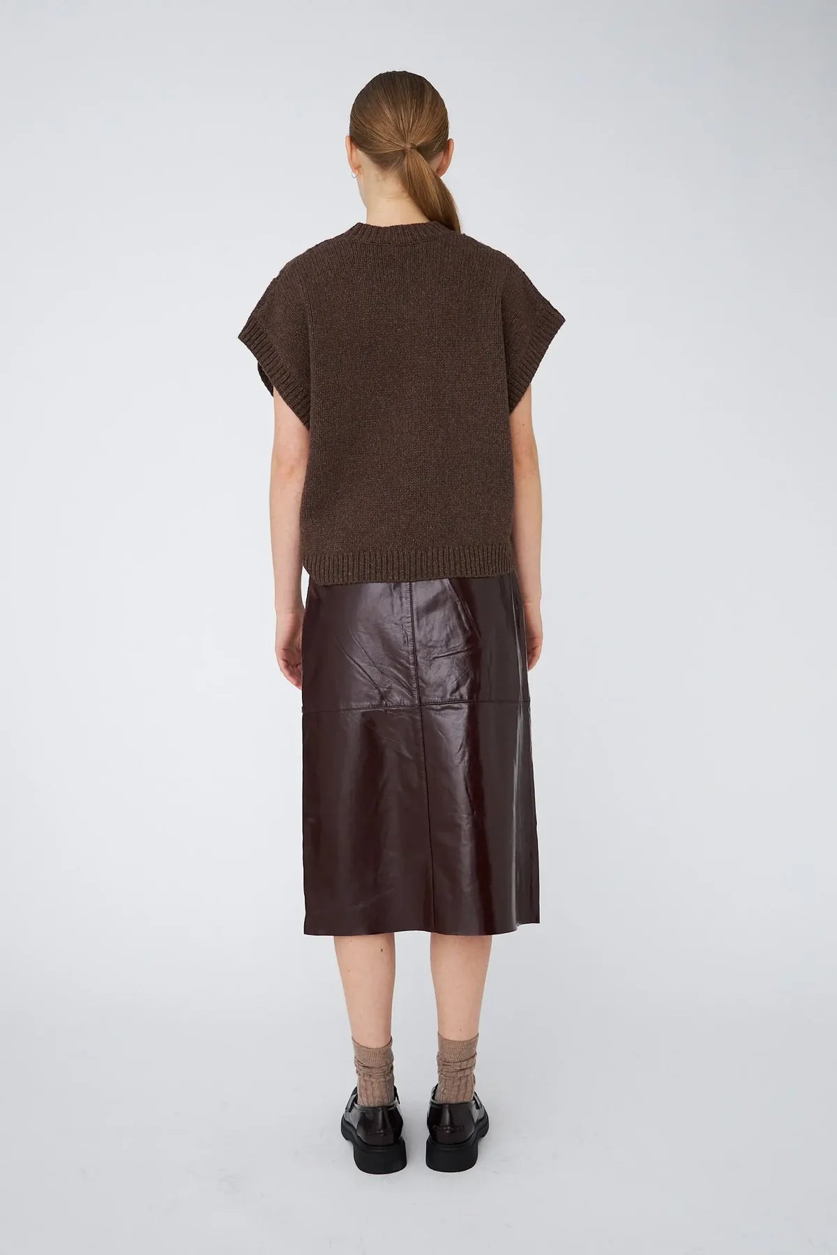 Brown Cable Knit Vest