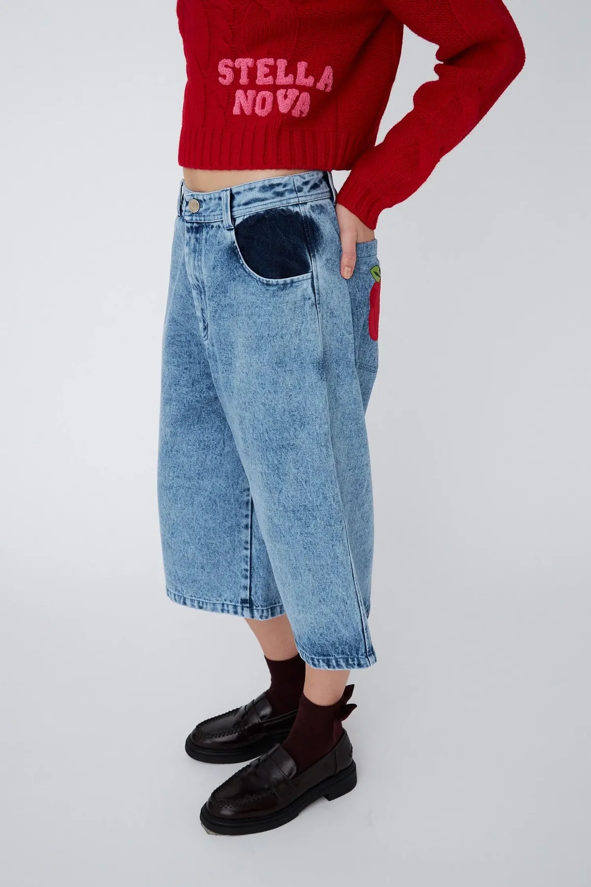 Long Denim Shorts