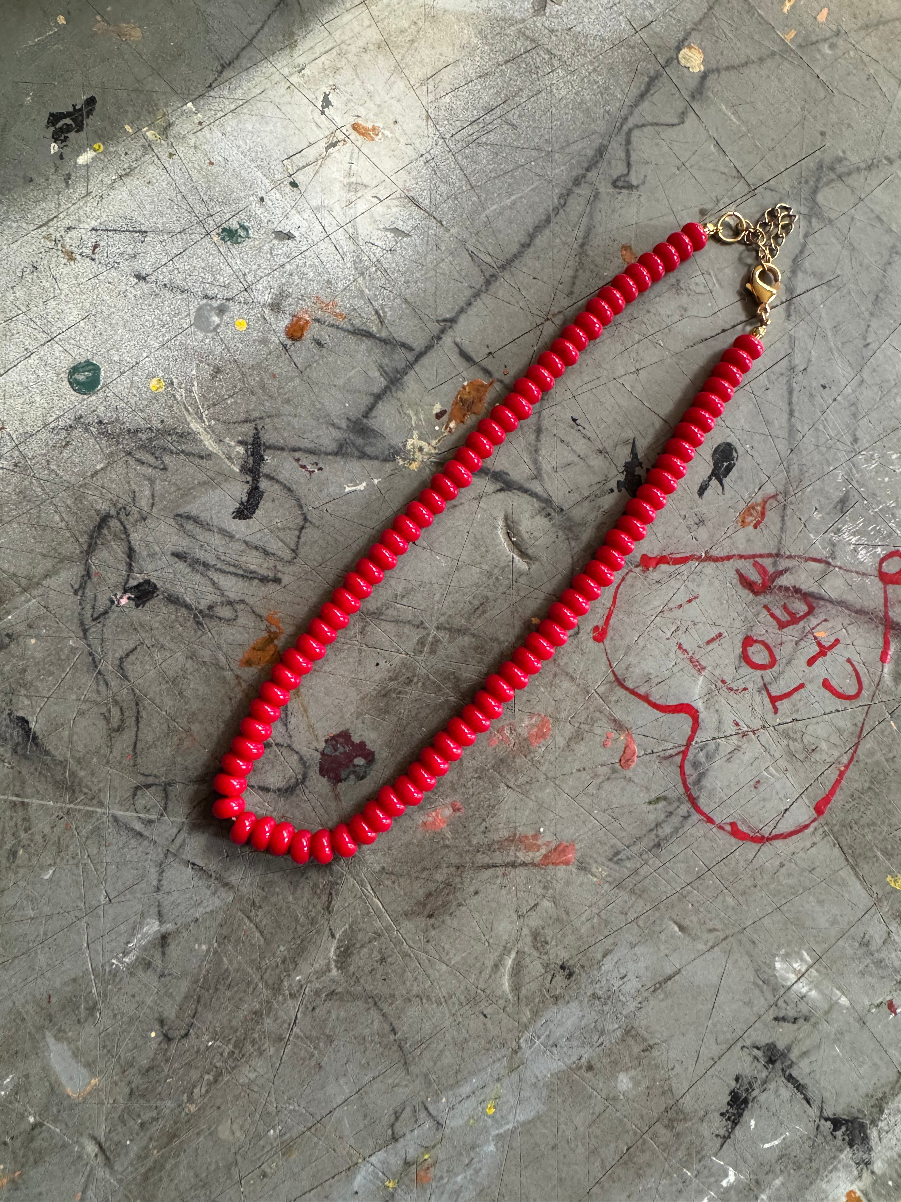 Red Beaded Necklace