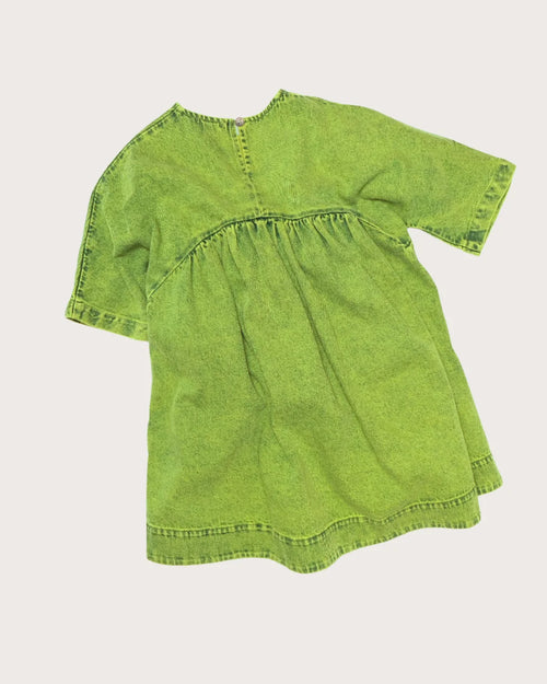 Acid Green Overdye Denim Dress
