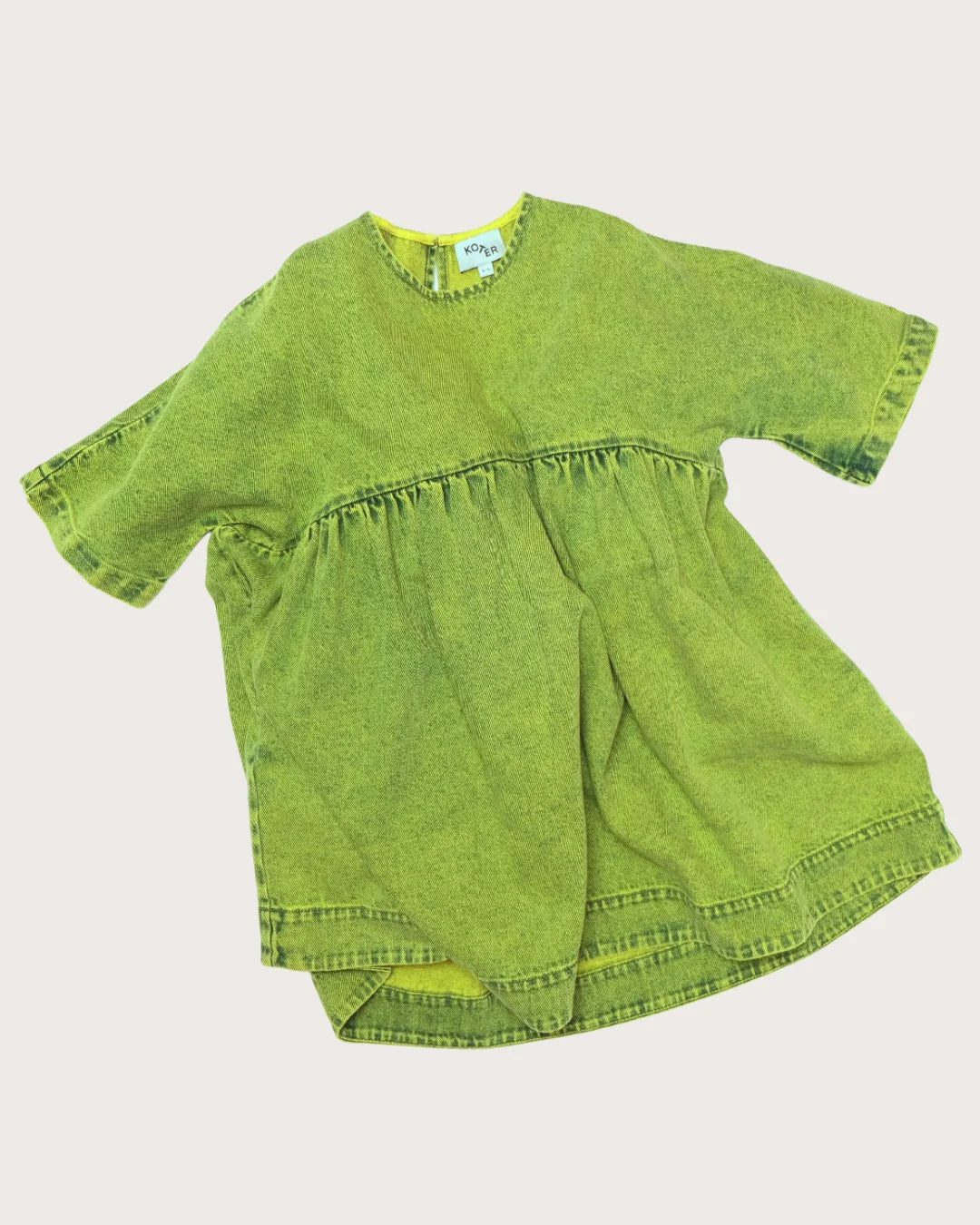 Acid Green Overdye Denim Dress