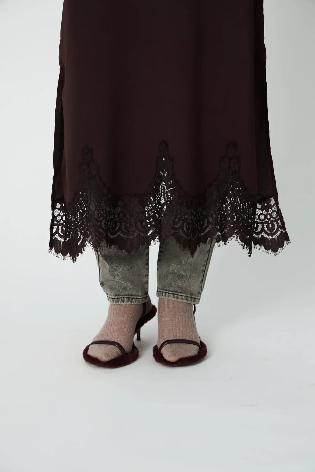 Dark Brown Lace Dress