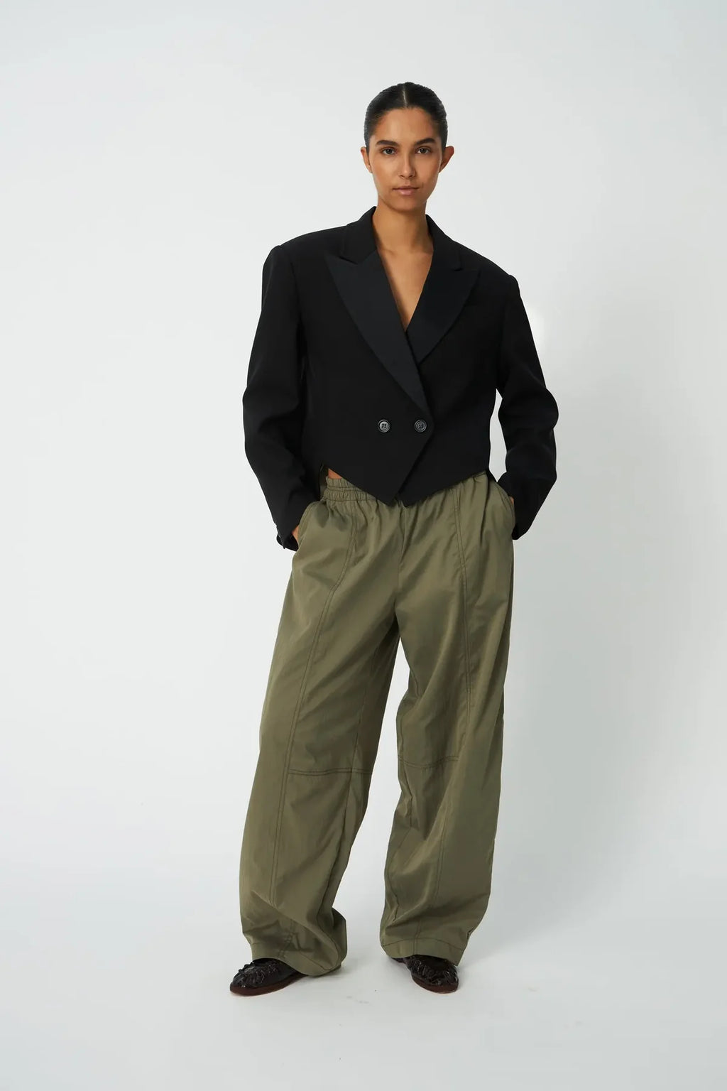 Olive Low Waist Combat Pants