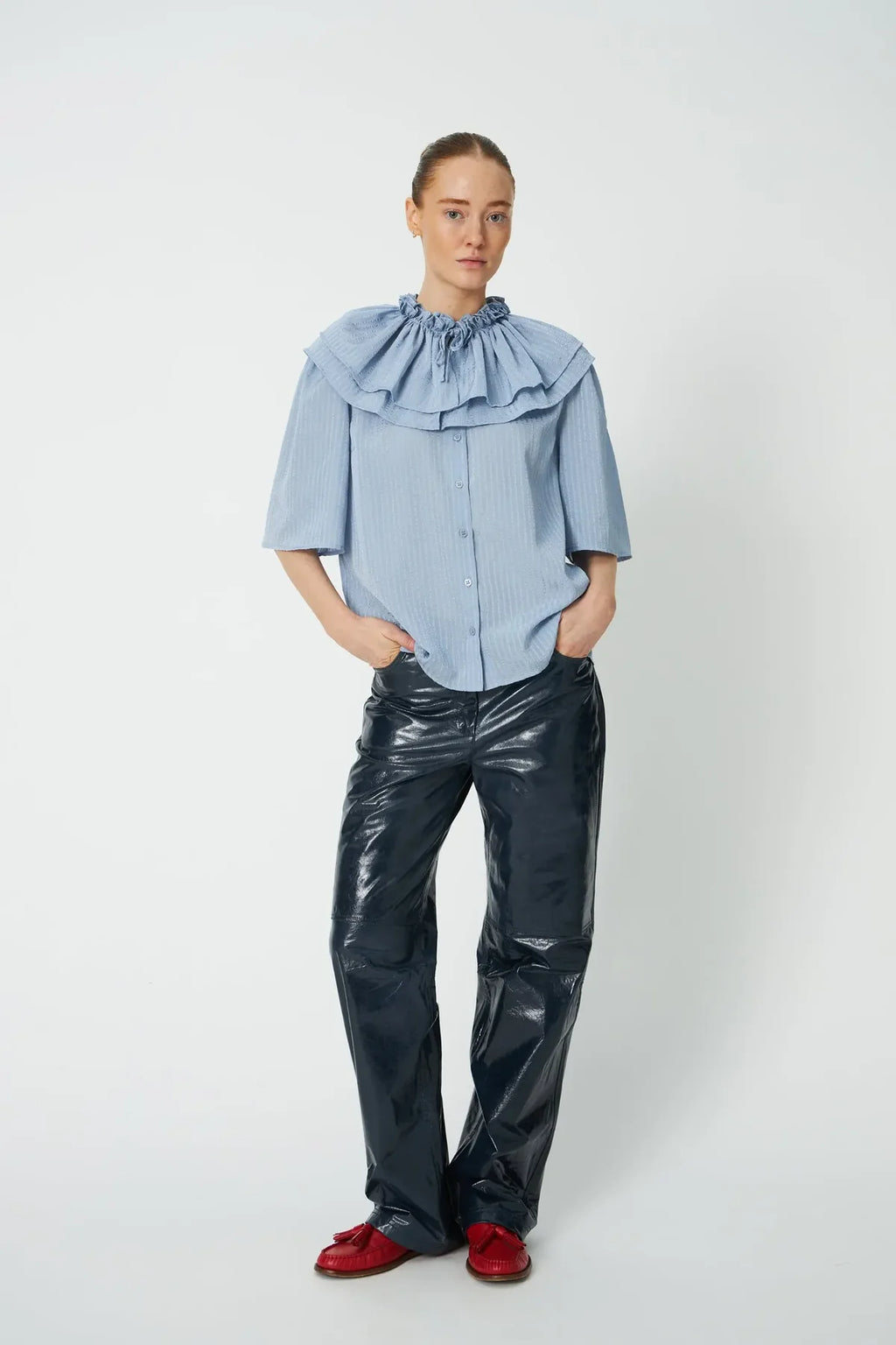 Blue Frill Top