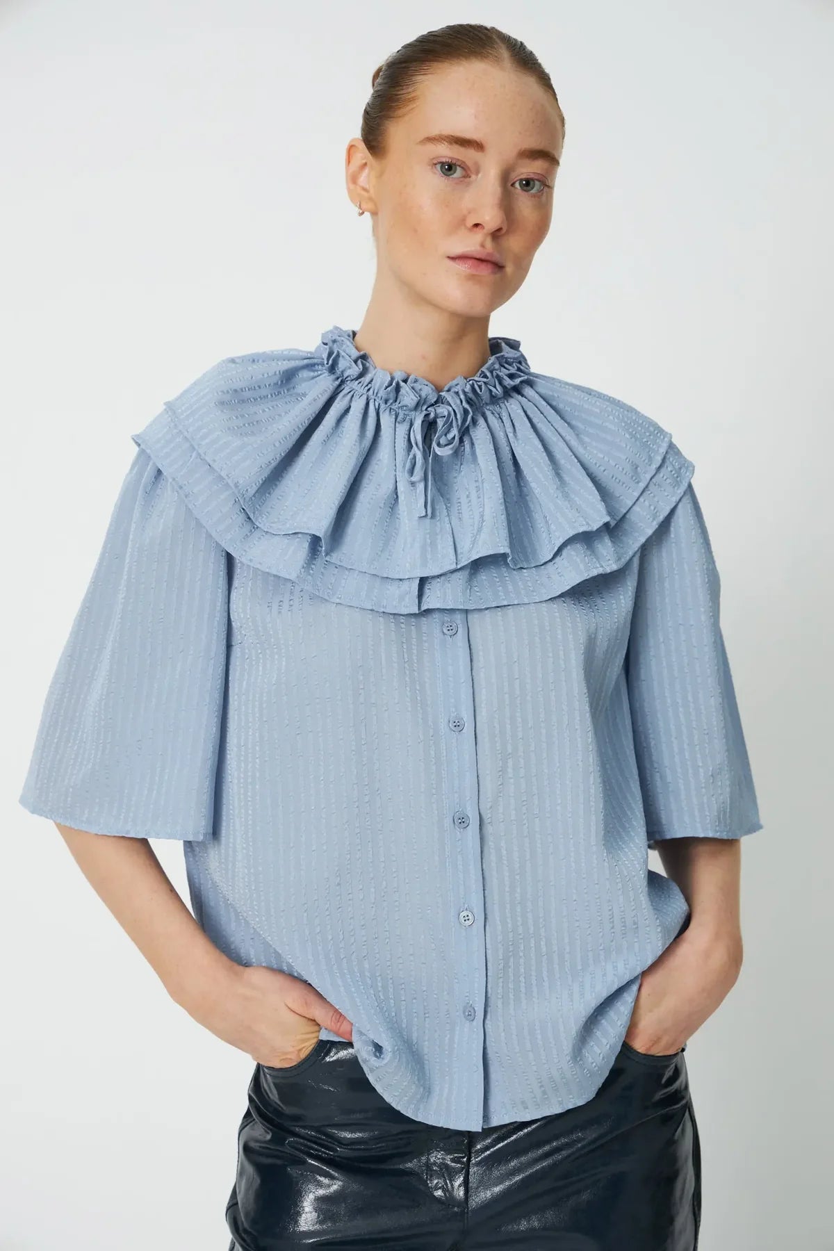 Blue Frill Top