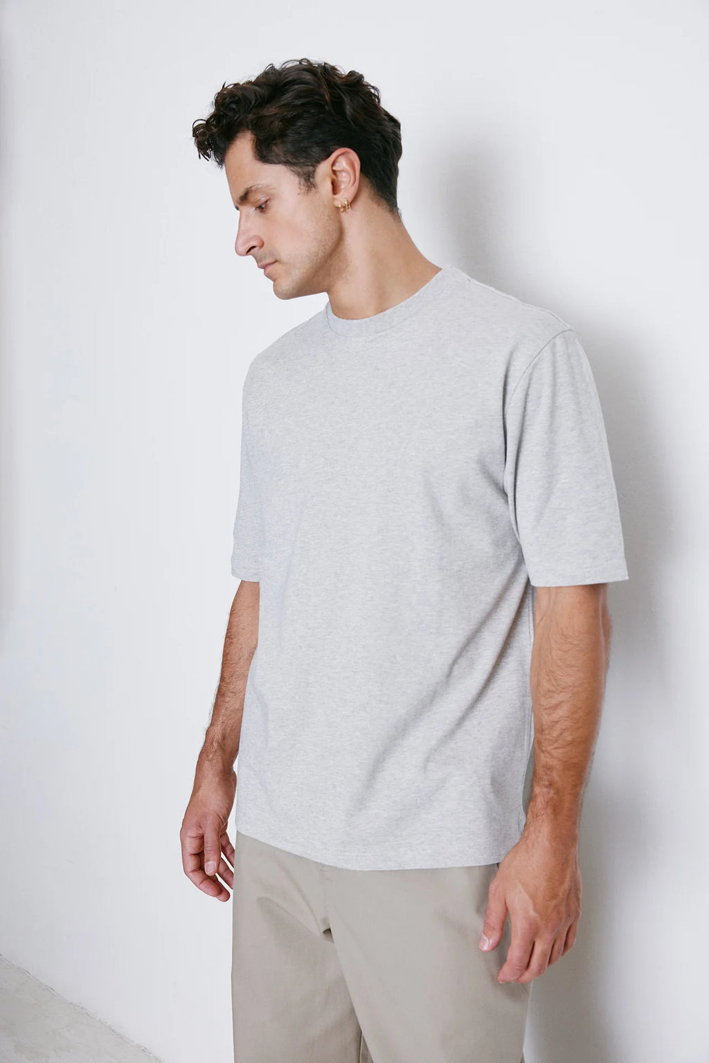 Basic Grey Melange T Shirt