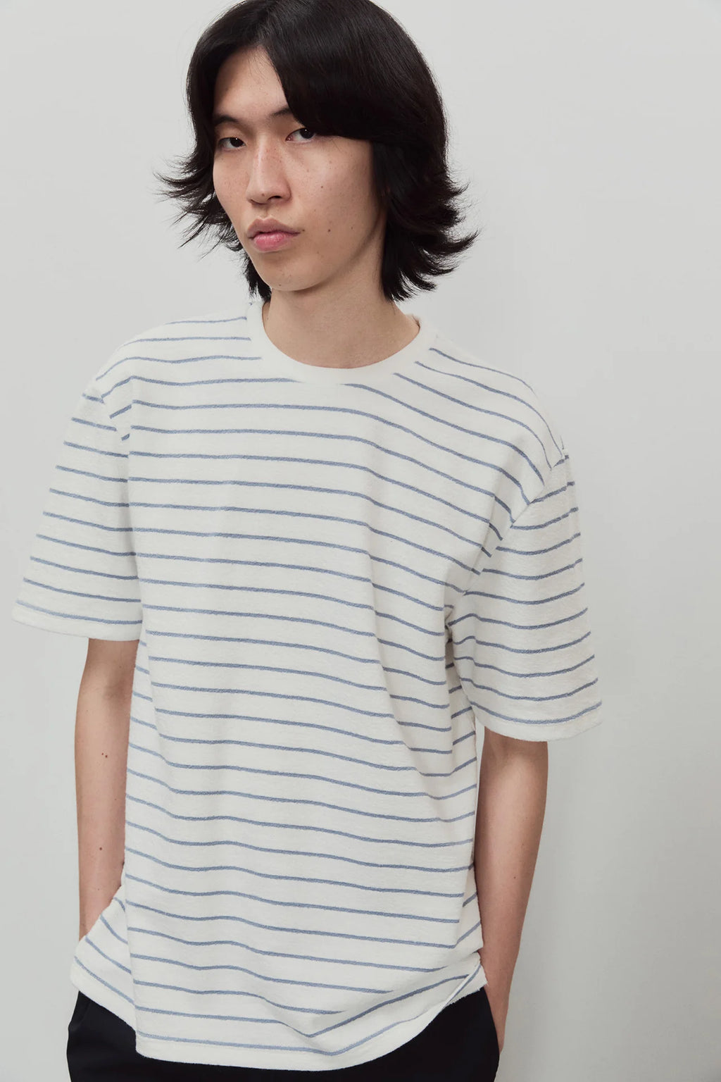 Marine Stripe Terry T Shirt - Last Chance