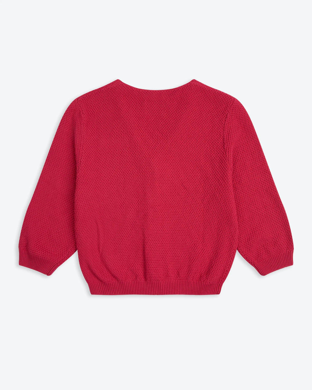 Red Waffle Knit Cardigan