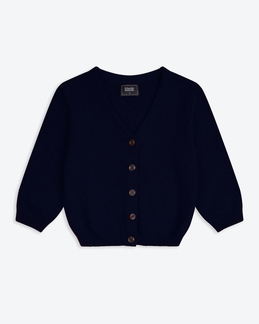 Navy Waffle Knit Cardigan