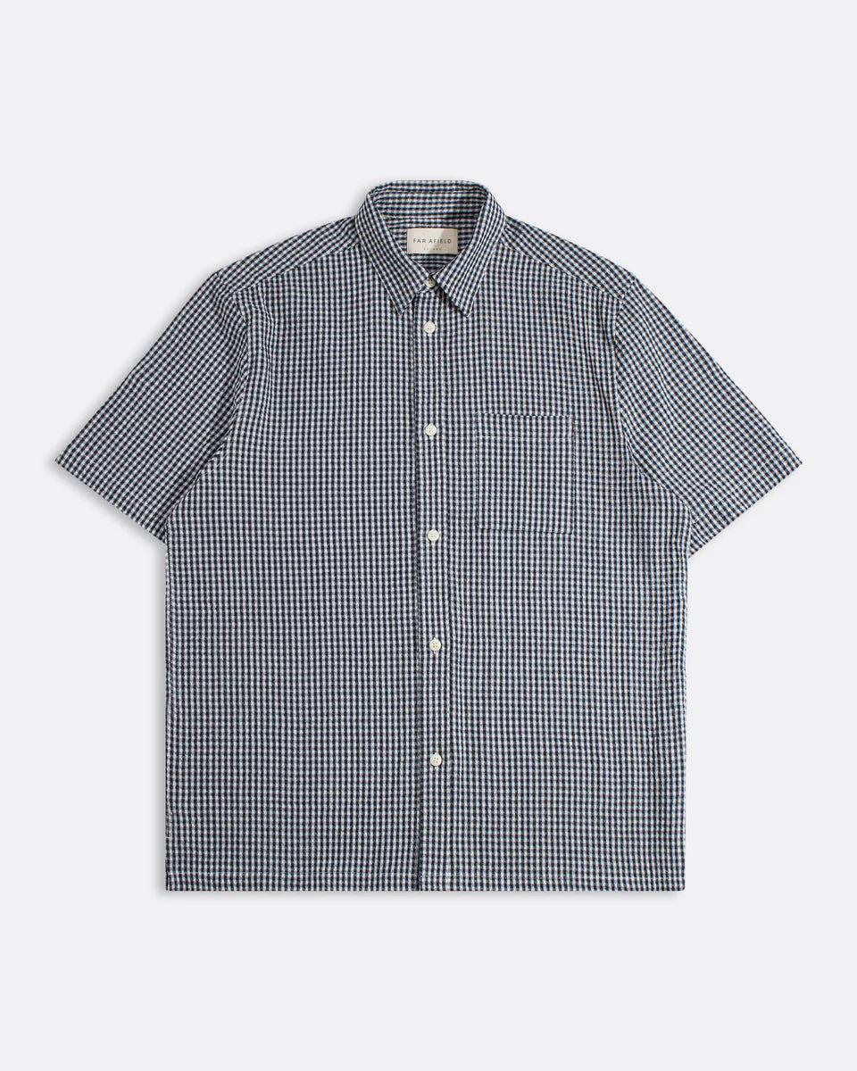 Navy Gingham Check Costa Shirt