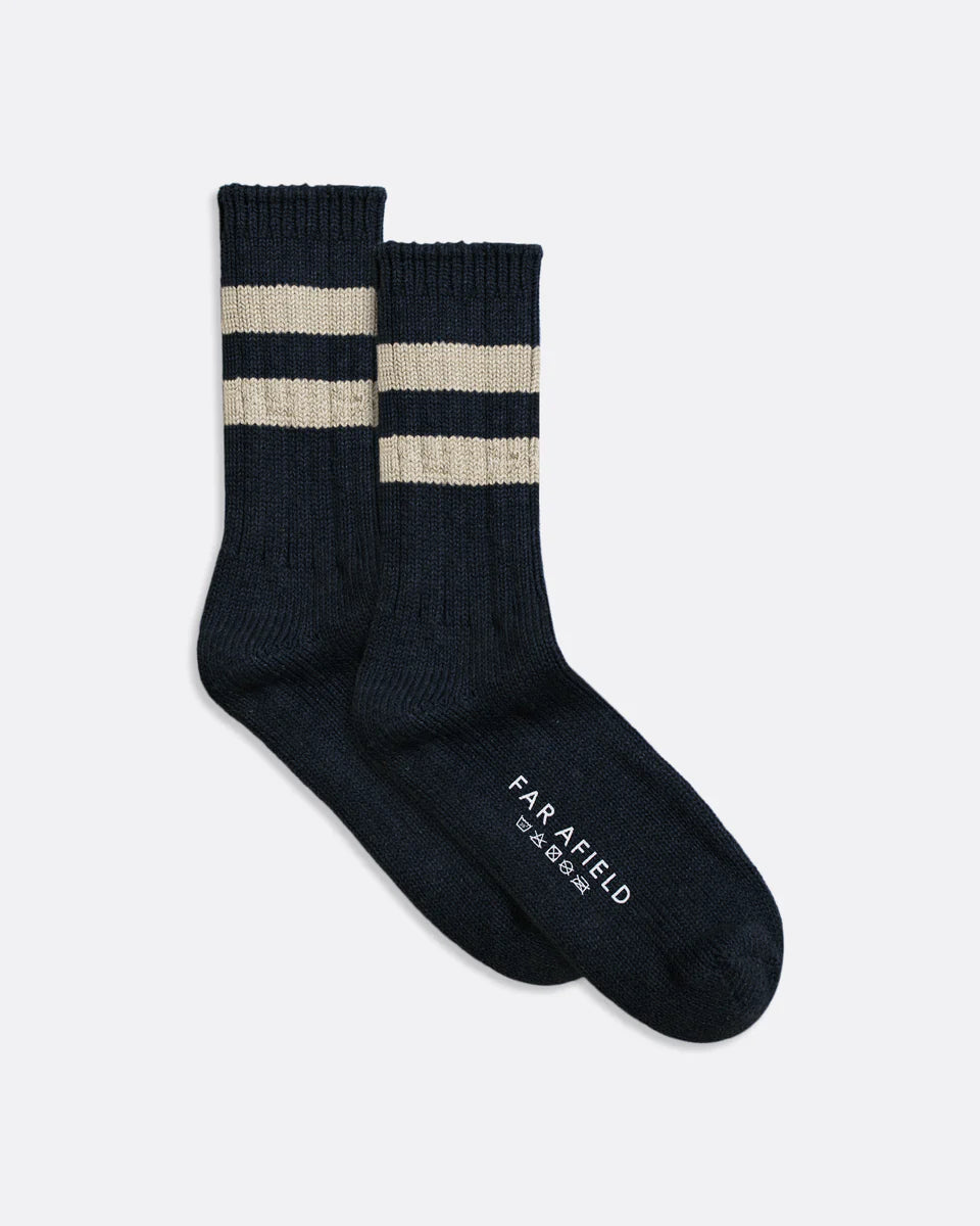 Navy Dos Stripe Socks