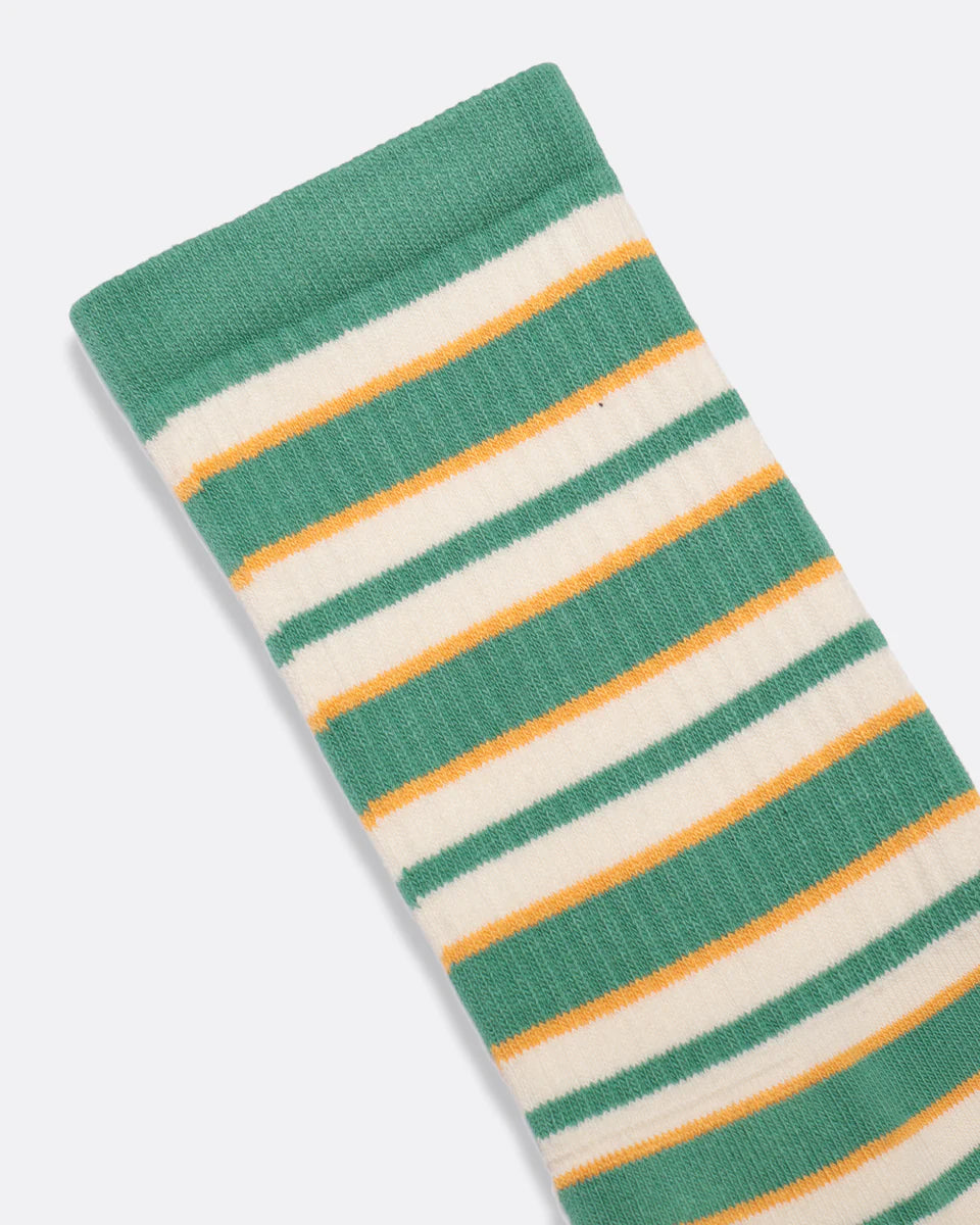 Green Ribbed Stripe Socks