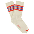 Ecru, Blue & Orange 5 Stripe Socks