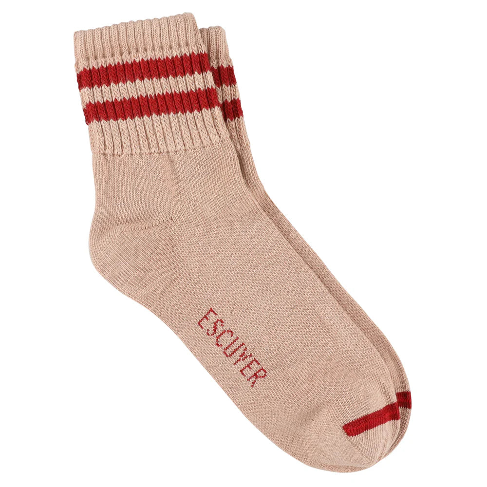 Pink & Red 2 Stripe Ankle Socks