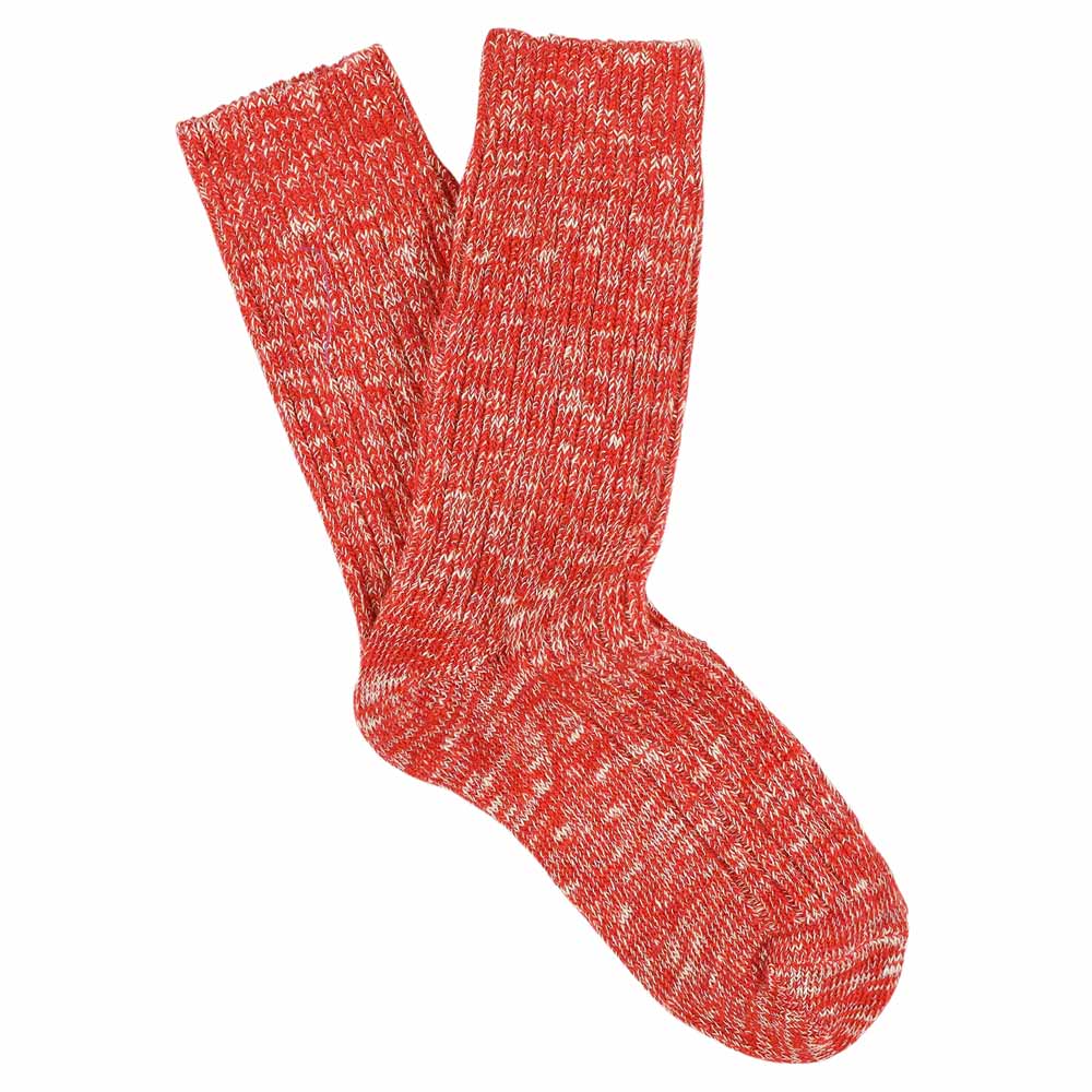 Mens Orange Melange Blend Socks