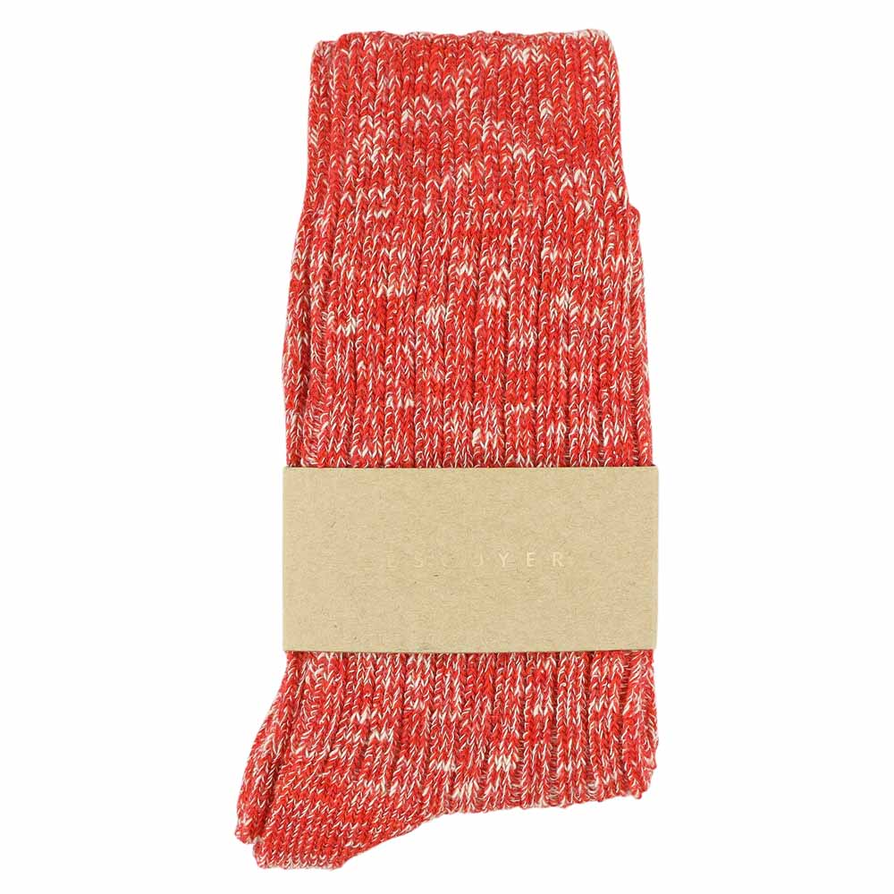 Mens Orange Melange Blend Socks