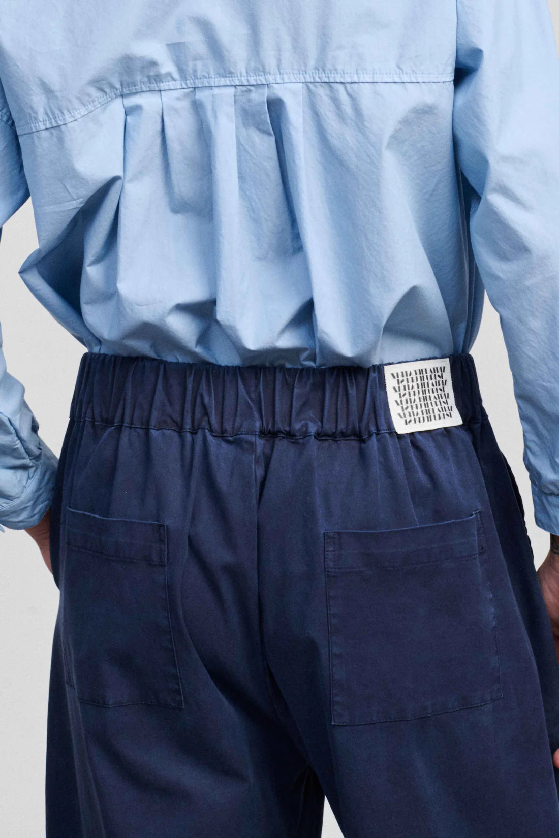 Navy Outside Wide Leg Trousers