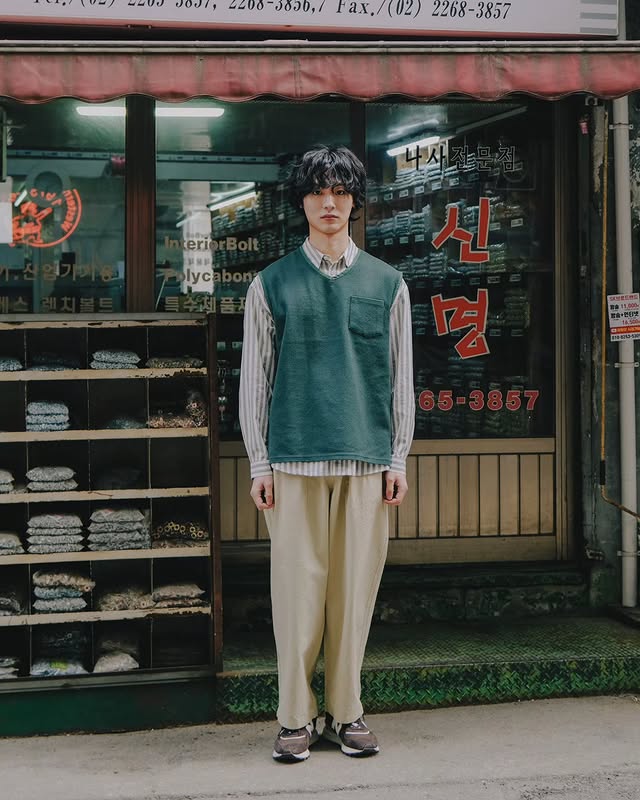 Beige Pintuck Wide Chino Pants