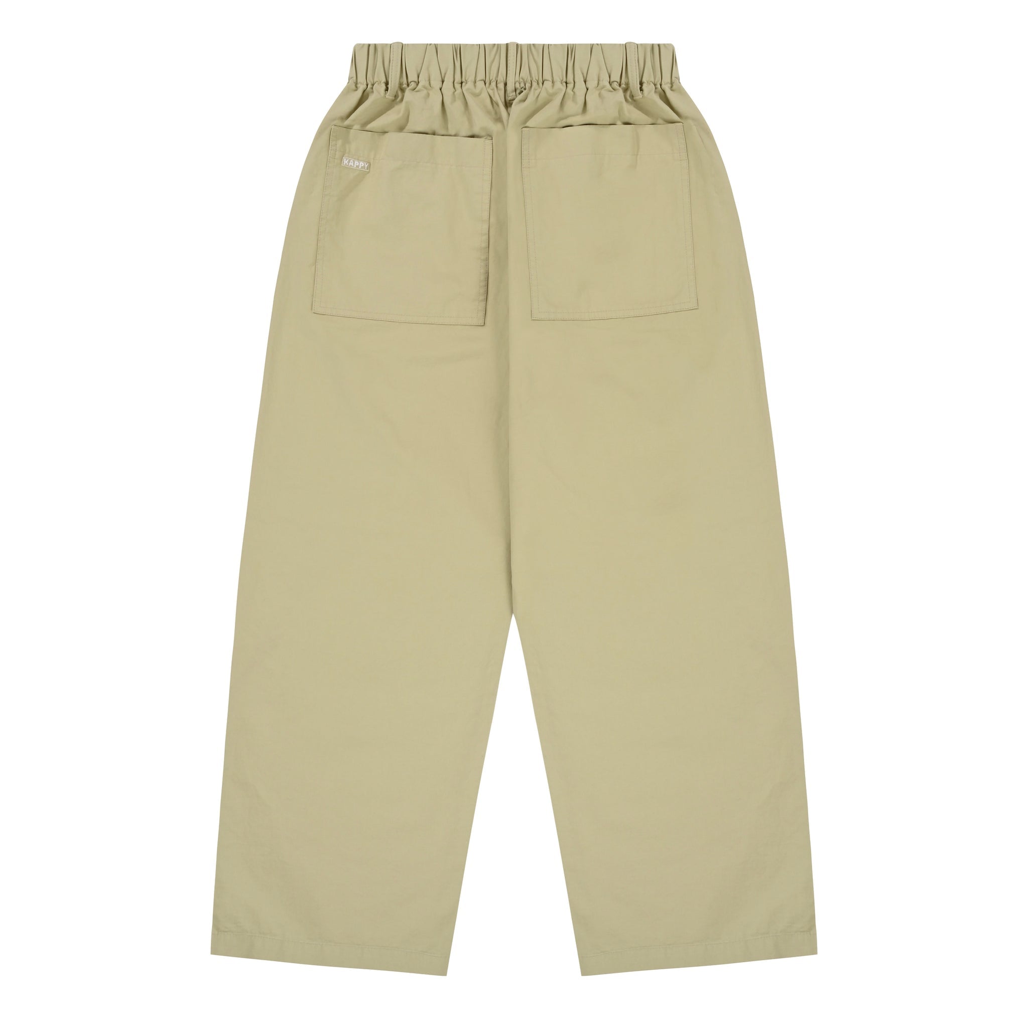 Beige Pintuck Wide Chino Pants