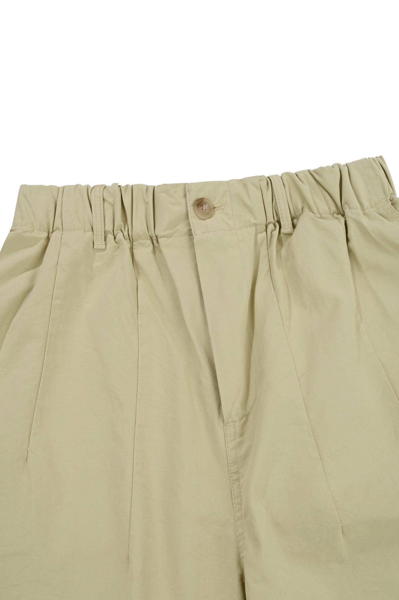 Beige Pintuck Wide Chino Pants