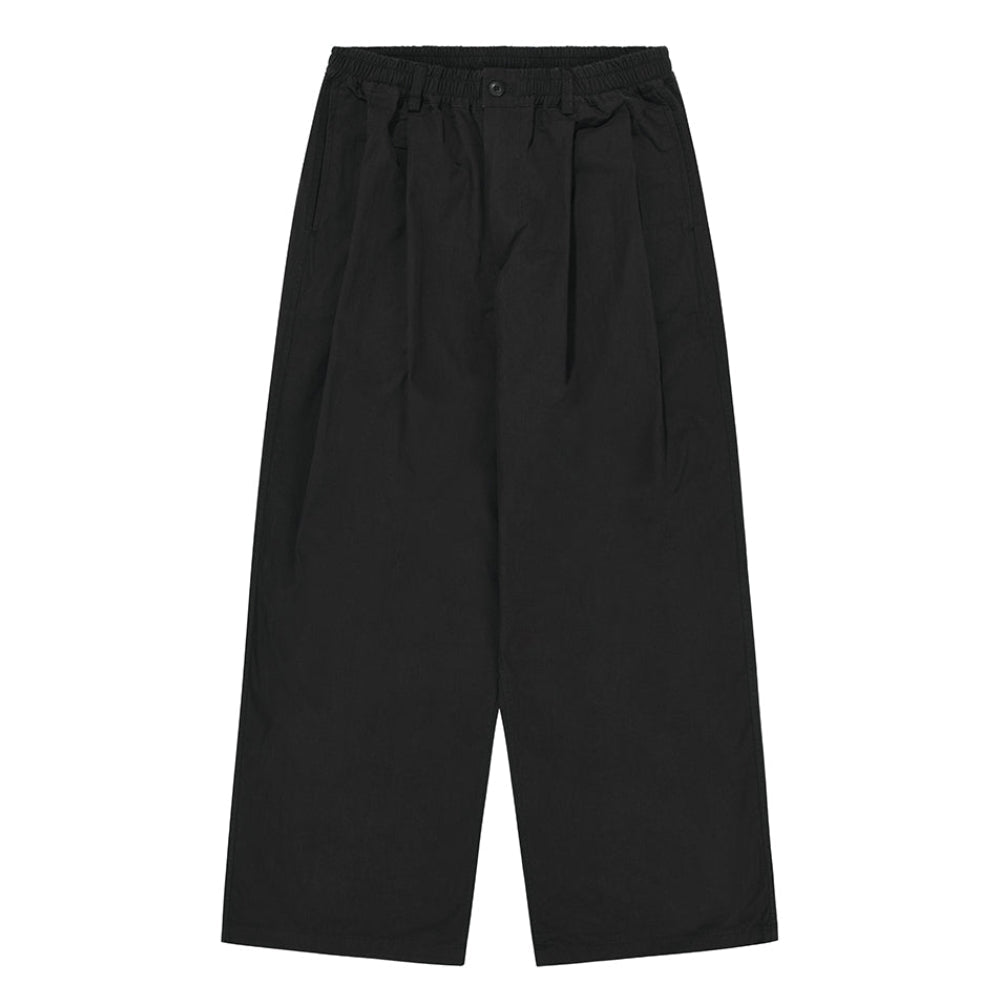 Black Two Tuck Wide Pants
