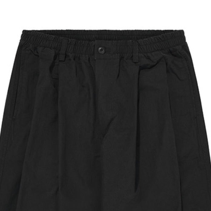 Black Two Tuck Wide Pants