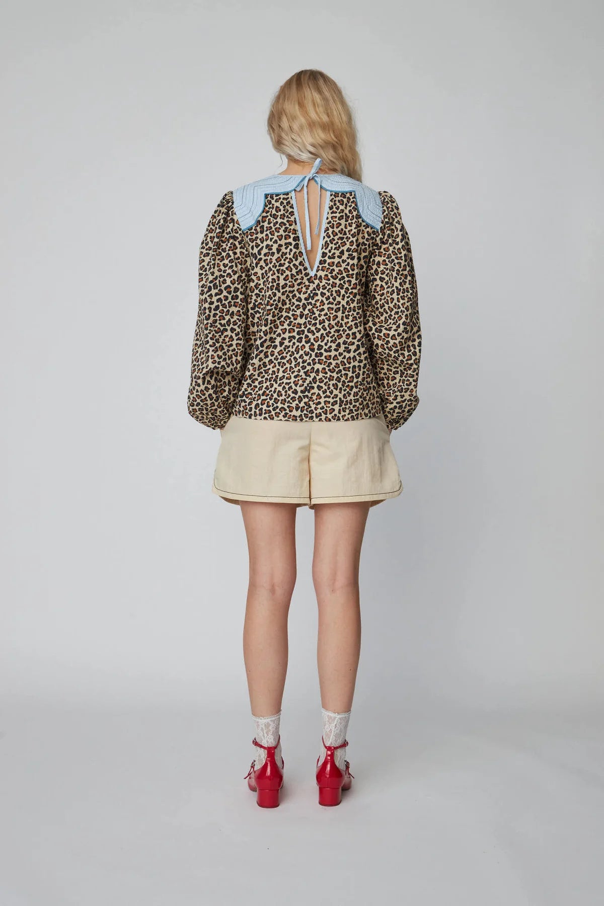 Leopard Blouse with Embroidery - Last One (size 36)