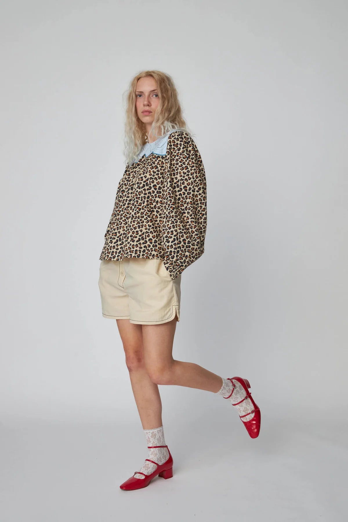 Leopard Blouse with Embroidery - Last One (size 36)