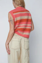 Striped Mohair Cardigan Vest