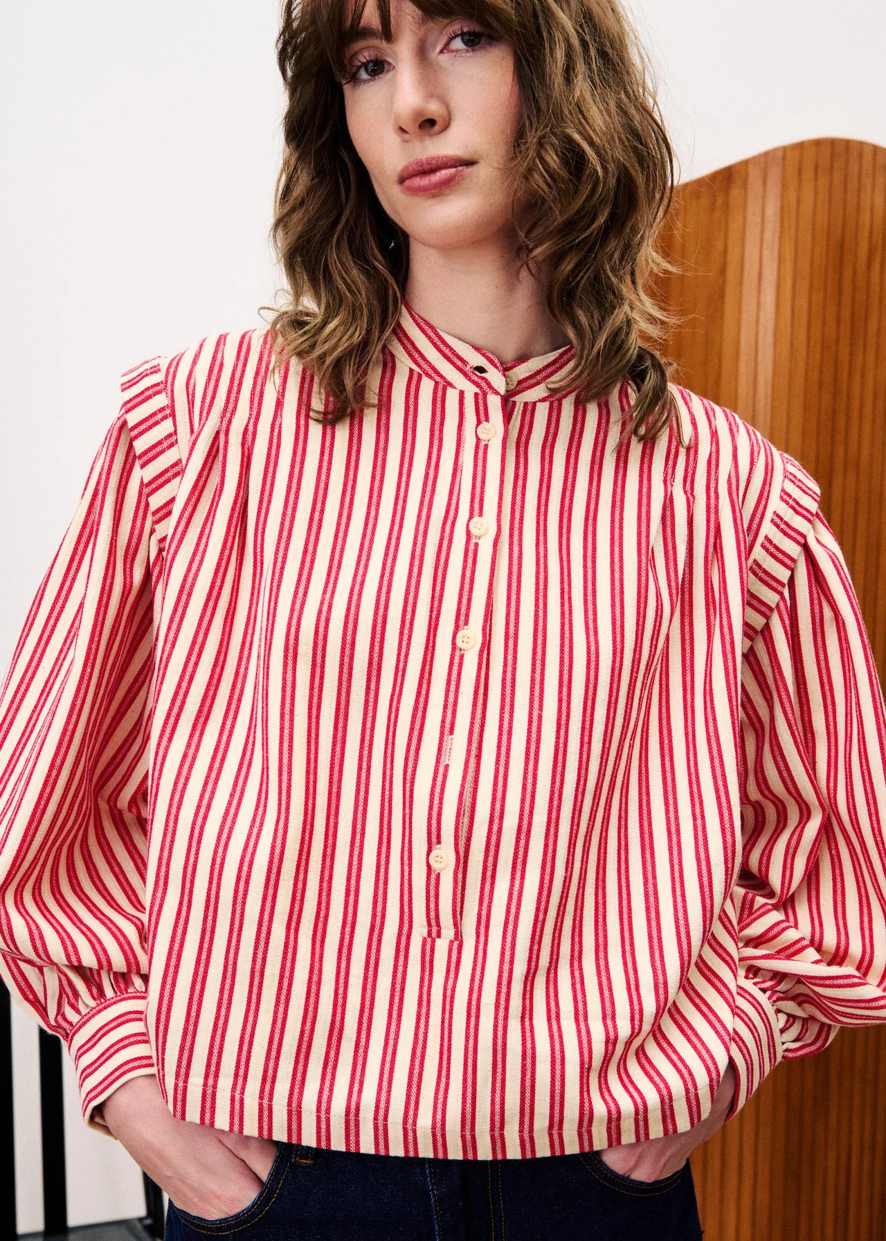 Red Stripe Blouse - restocking soon!