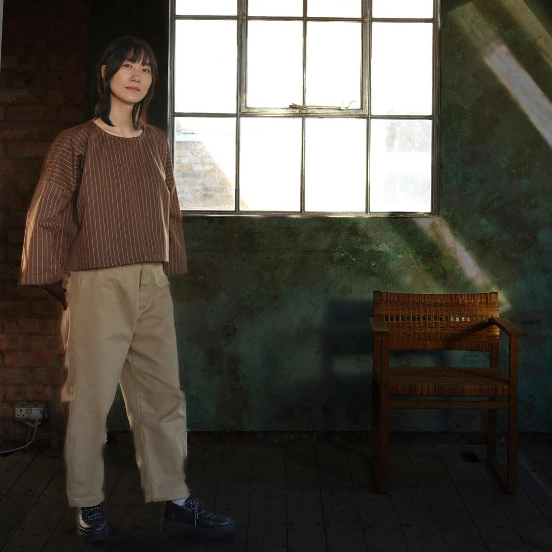 Brown Stripe Edie Top